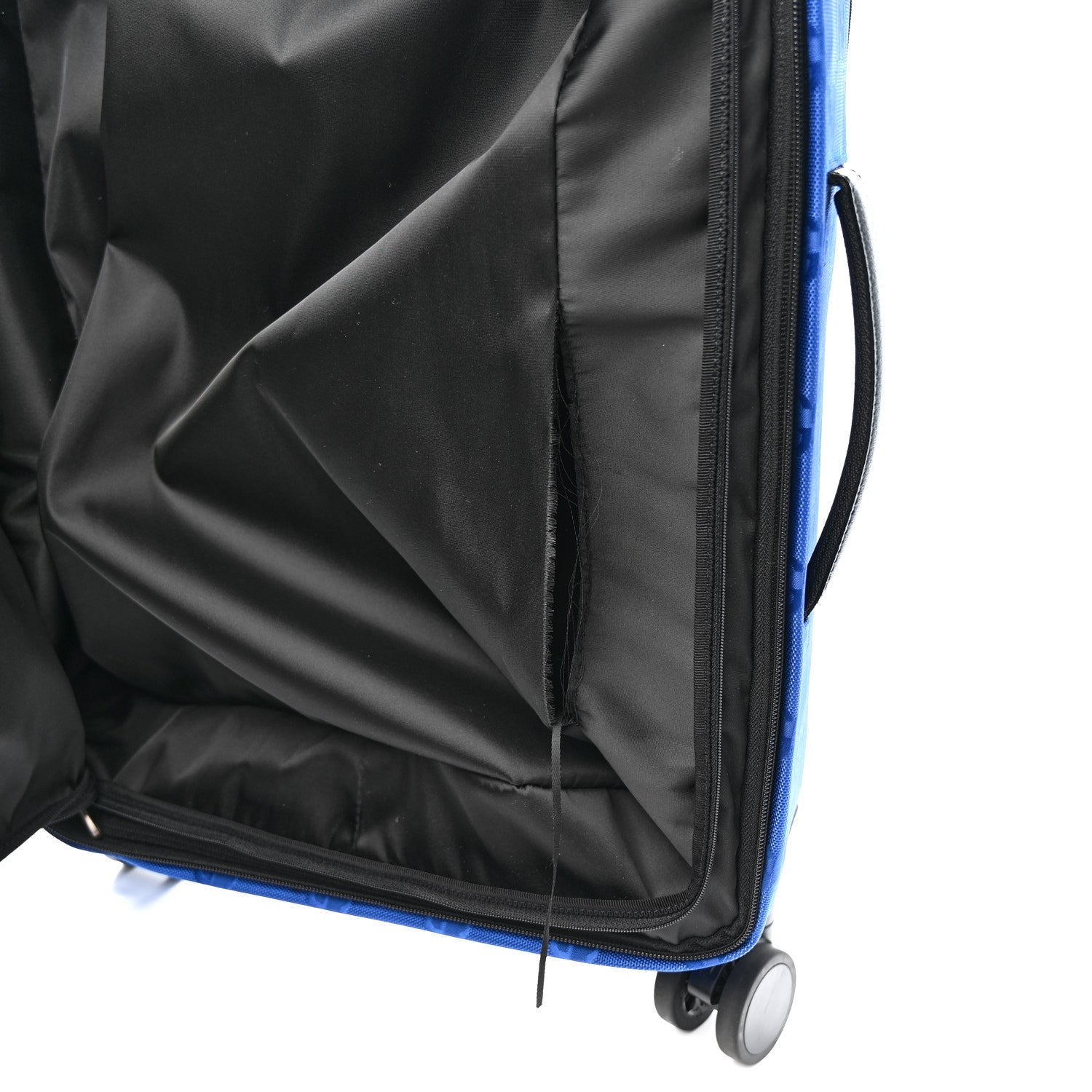 ECONYL NYLON MONOGRAM OFF THE GRID SUITCASE GUILTED BLUE BLACK