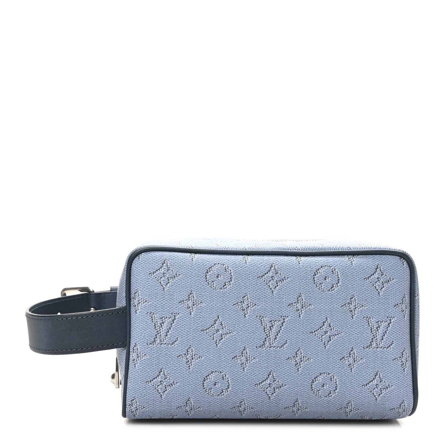 MONOGRAM HERITAGE LOCKER DOPP KIT TOILET POUCH BLUE