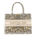 CANVAS EMBROIDERED MEDIUM AROUND THE WORLD BOOK TOTE GOLD