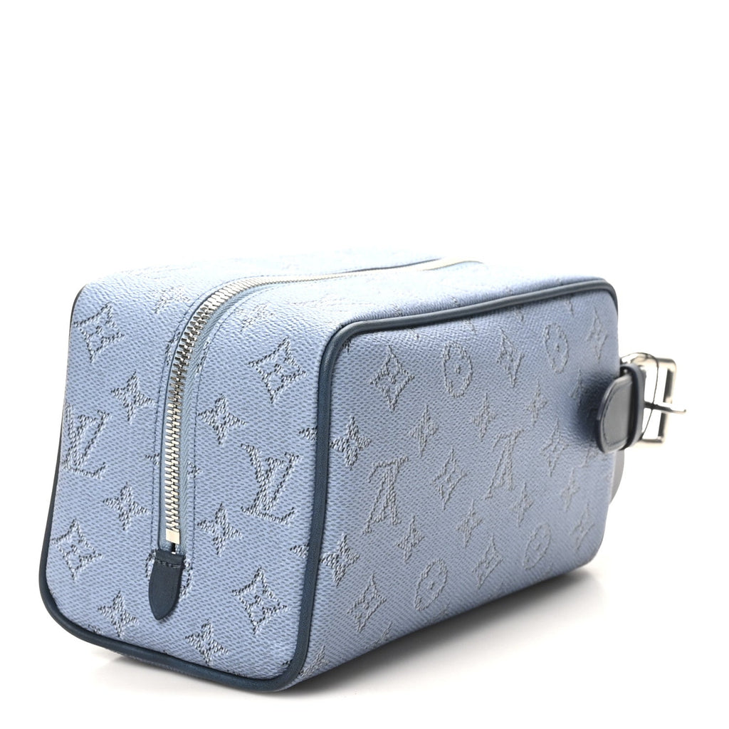 MONOGRAM HERITAGE LOCKER DOPP KIT TOILET POUCH BLUE