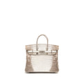 HERMES BIRKIN 25 CROCODILE NILOTICUS HIMALAYA BLANC SHW
