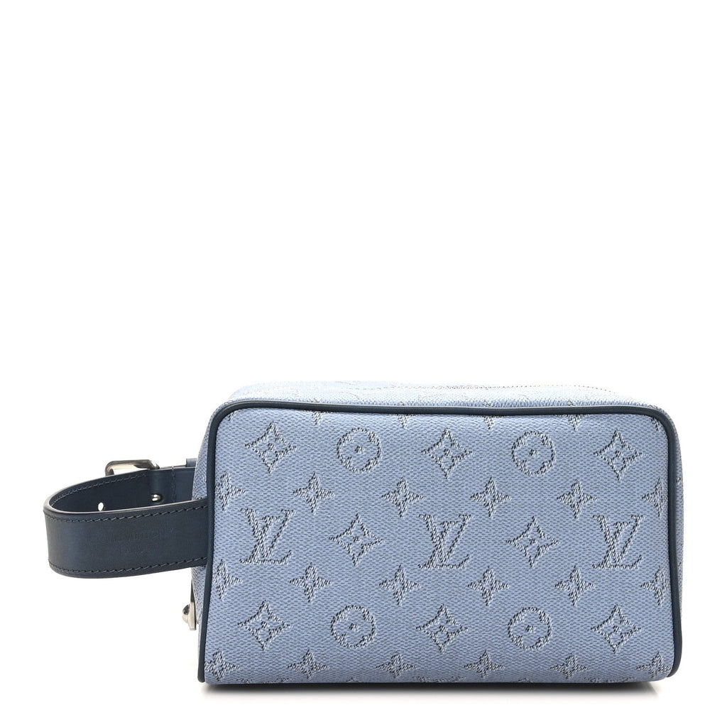 MONOGRAM HERITAGE LOCKER DOPP KIT TOILET POUCH BLUE