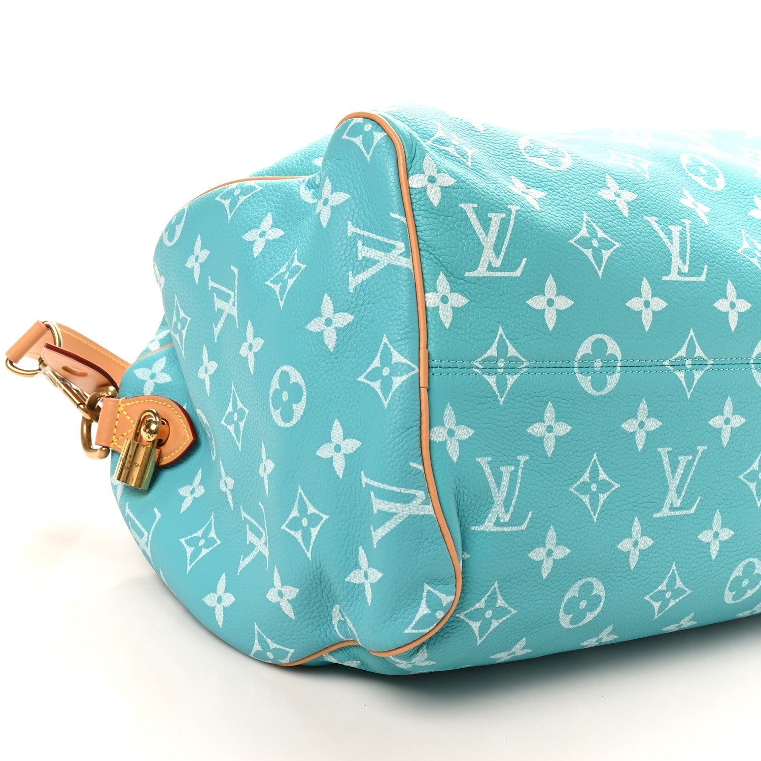 CALFSKIN MONOGRAM SPEEDY P9 BANDOULIERE 40 TURQUOISE