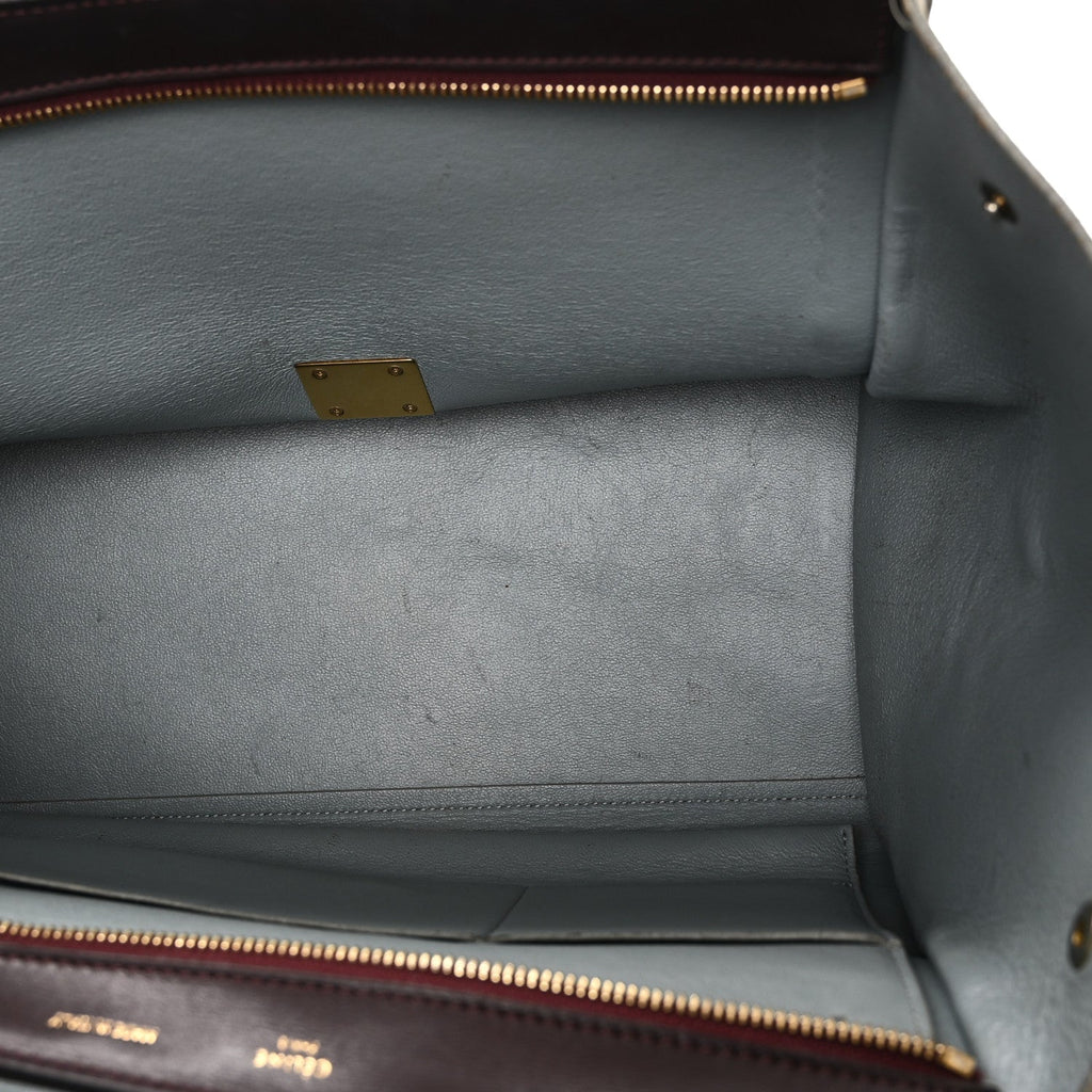 CALFSKIN AND SUEDE SMALL TRI-COLOR TRAPEZE DARK GREY