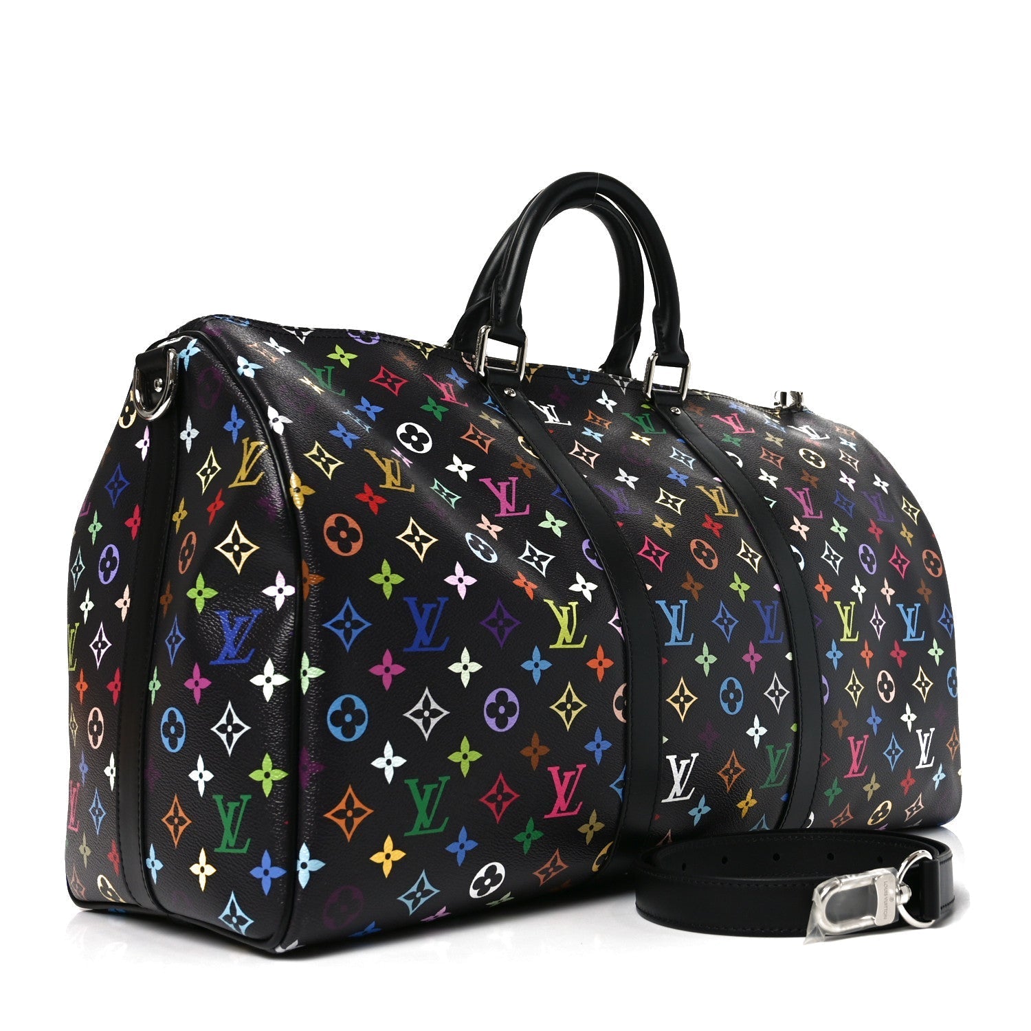 LV X TM MONOGRAM MULTICOLOR KEEPALL BANDOULIERE 50 BLACK
