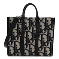 MAXI OBLIQUE JACQUARD EAST WEST TOTE BEIGE BLUE