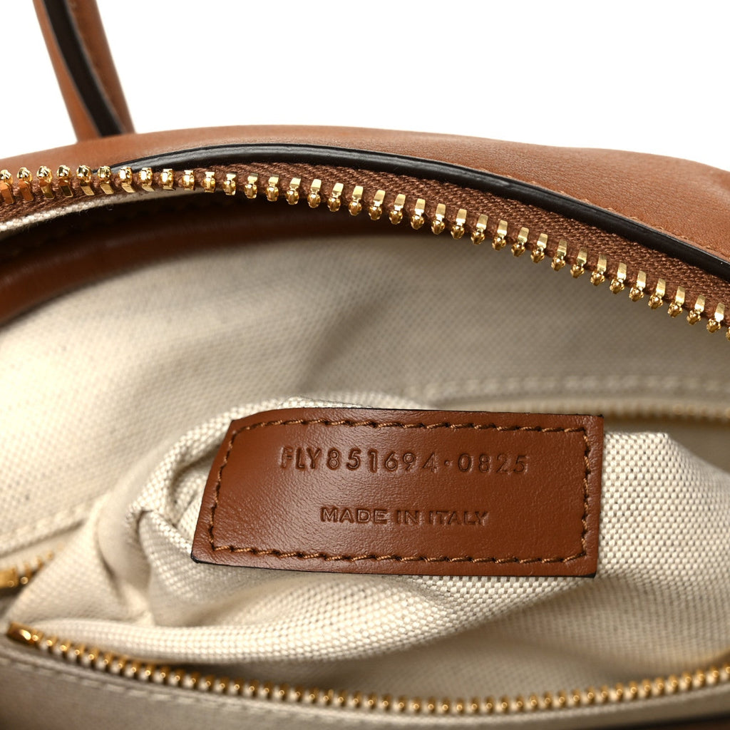 CALFSKIN SMALL SAC DE JOUR BOSTON HANDLE TOASTED BROWN