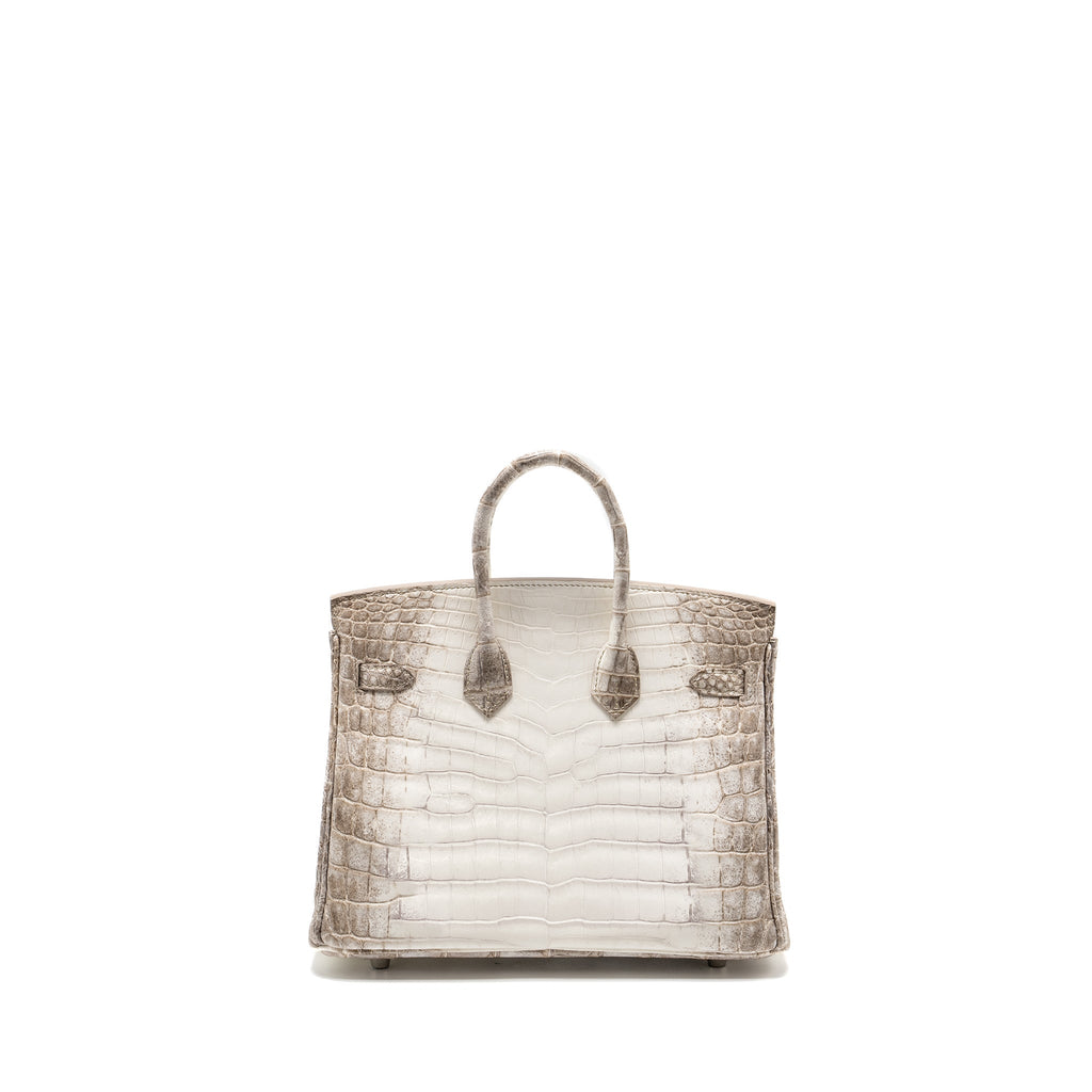 HERMES BIRKIN 25 CROCODILE NILOTICUS HIMALAYA BLANC SHW