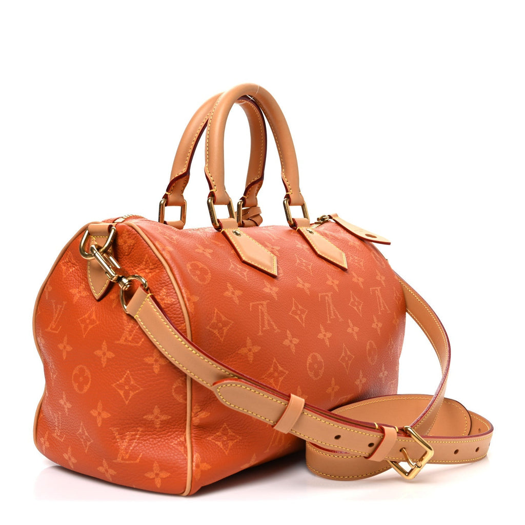CALFSKIN MONOGRAM SPEEDY P9 BANDOULIERE 30 OCRE
