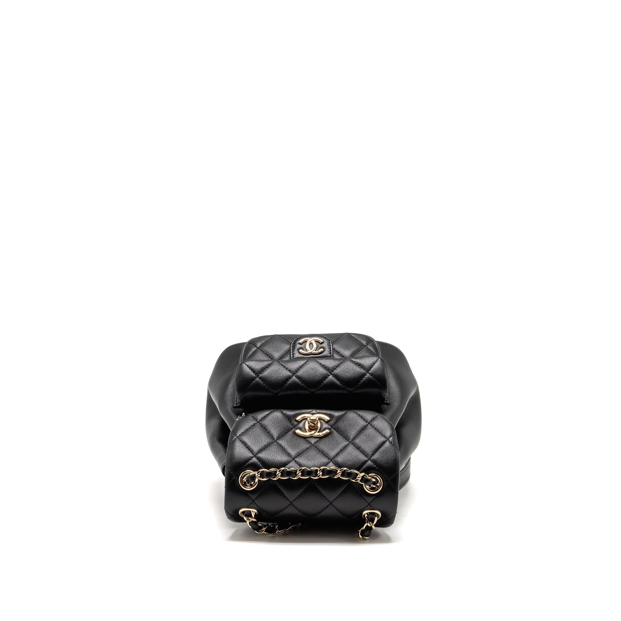 MINI DUMA BACKPACK CALFSKIN BLACK LGHW (MICROCHIP)