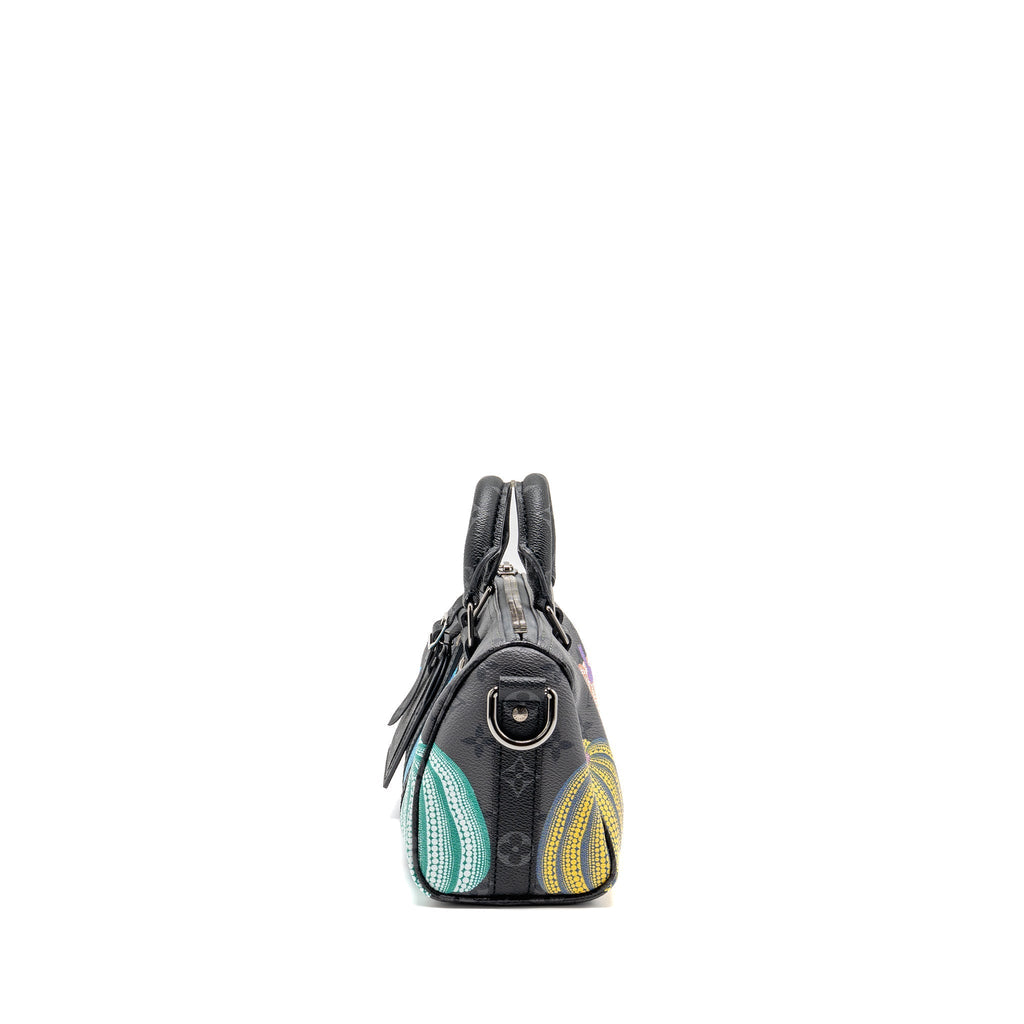 X YAYOI KUSAMA KEEPALL BANDOULIERE 25 PUMPKIN MULTICOLOURED MONOGRAM CANVAS SHW