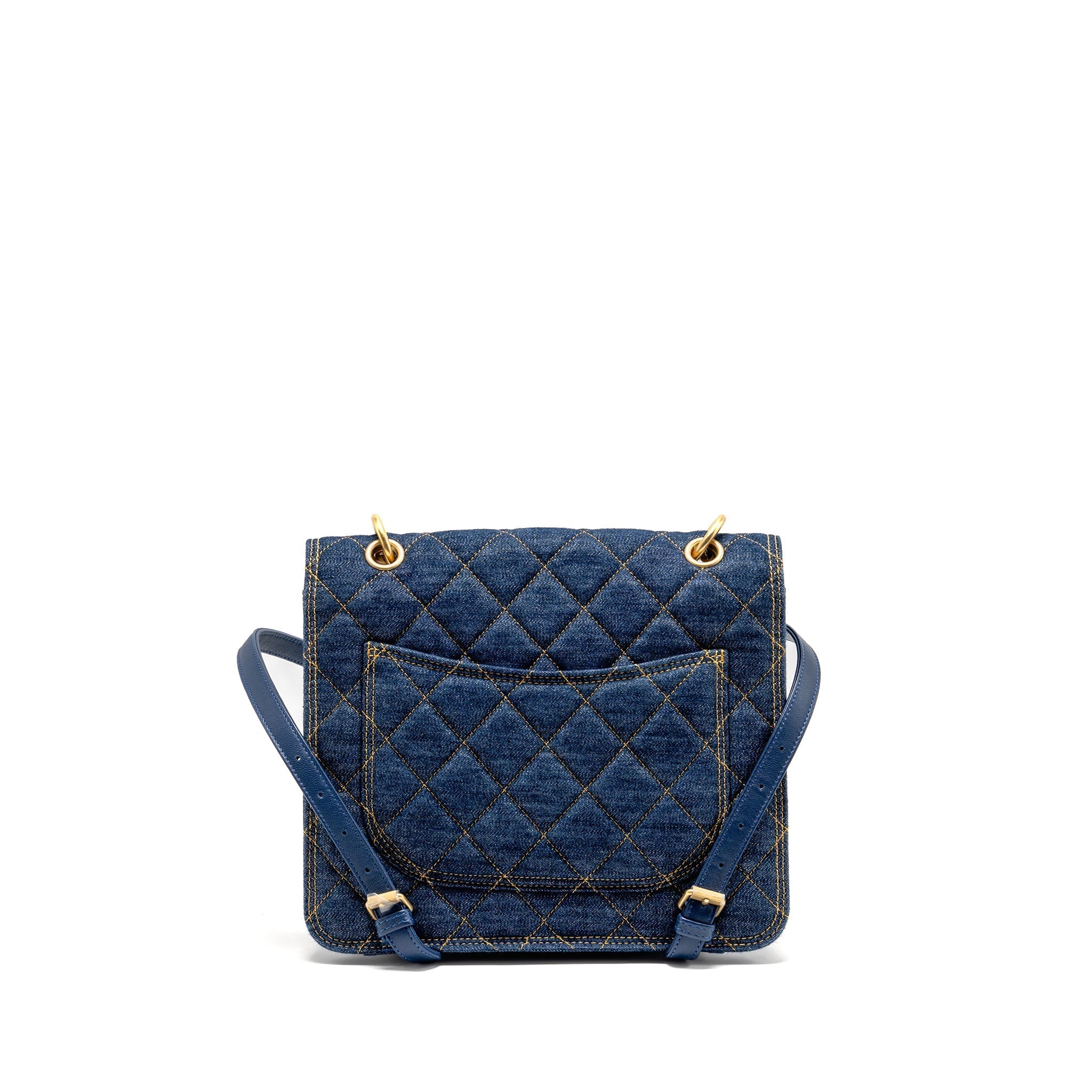 23S FLAP BACKPACK DENIM BLUE GHW (MICROCHIP)