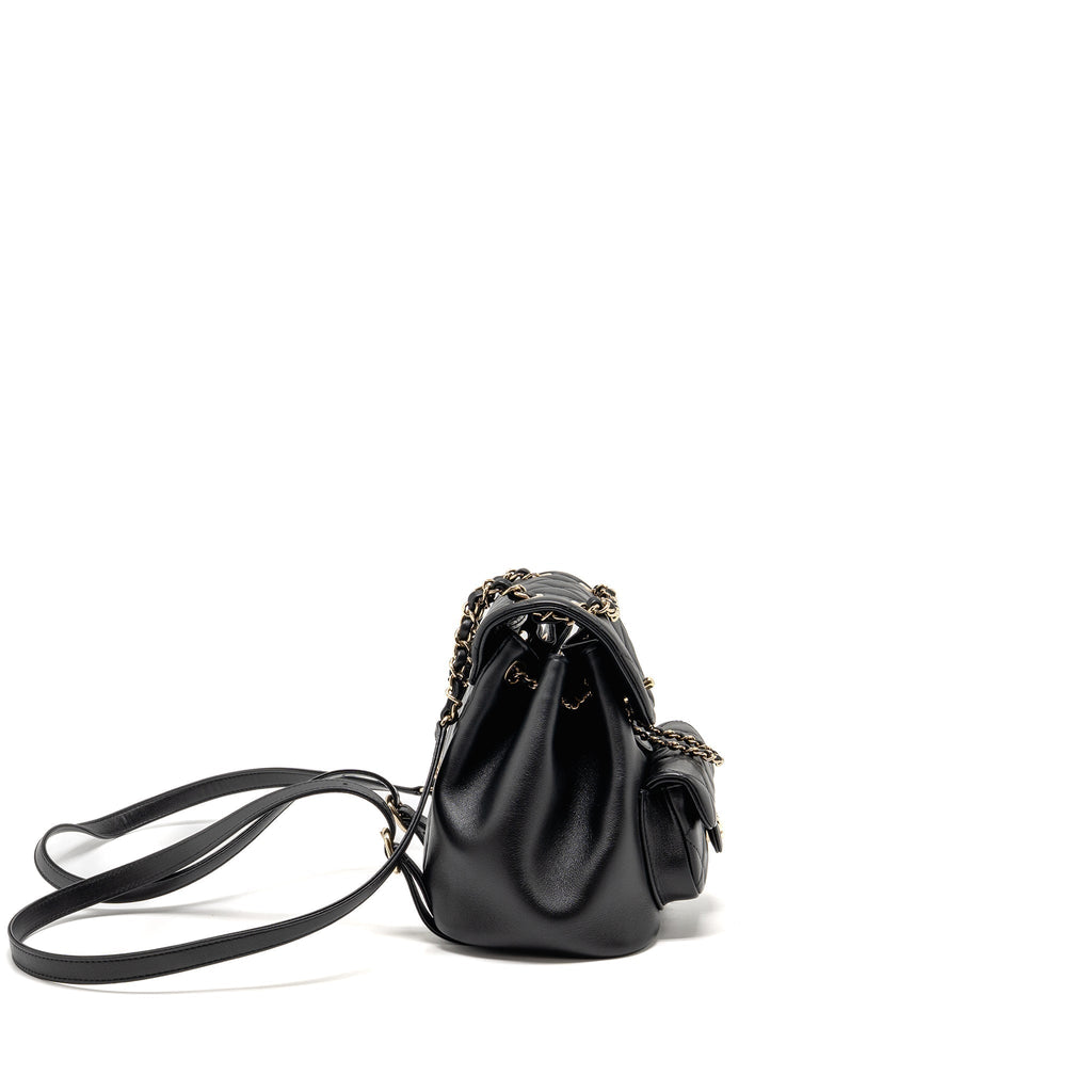 MINI DUMA BACKPACK CALFSKIN BLACK LGHW (MICROCHIP)