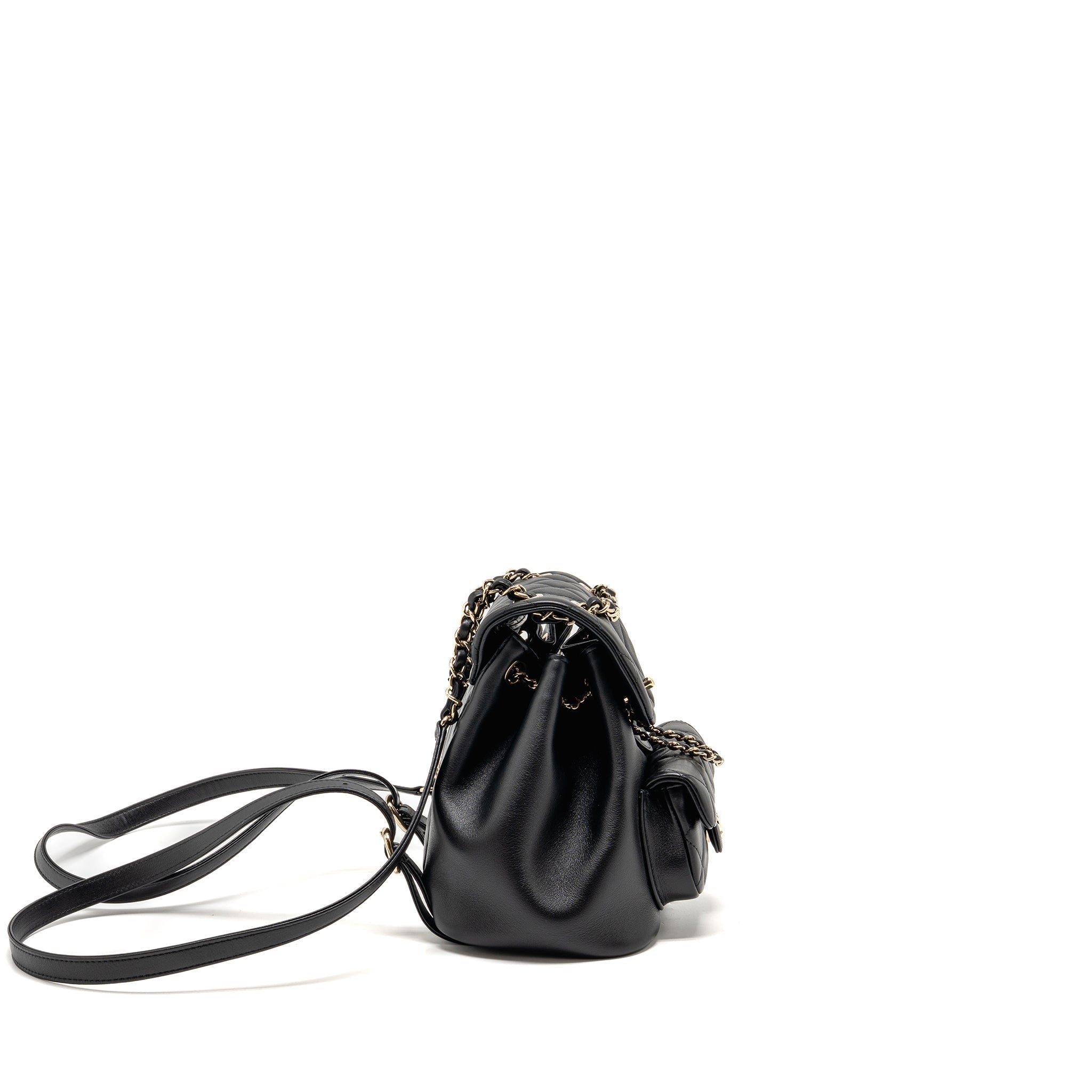MINI DUMA BACKPACK CALFSKIN BLACK LGHW (MICROCHIP)