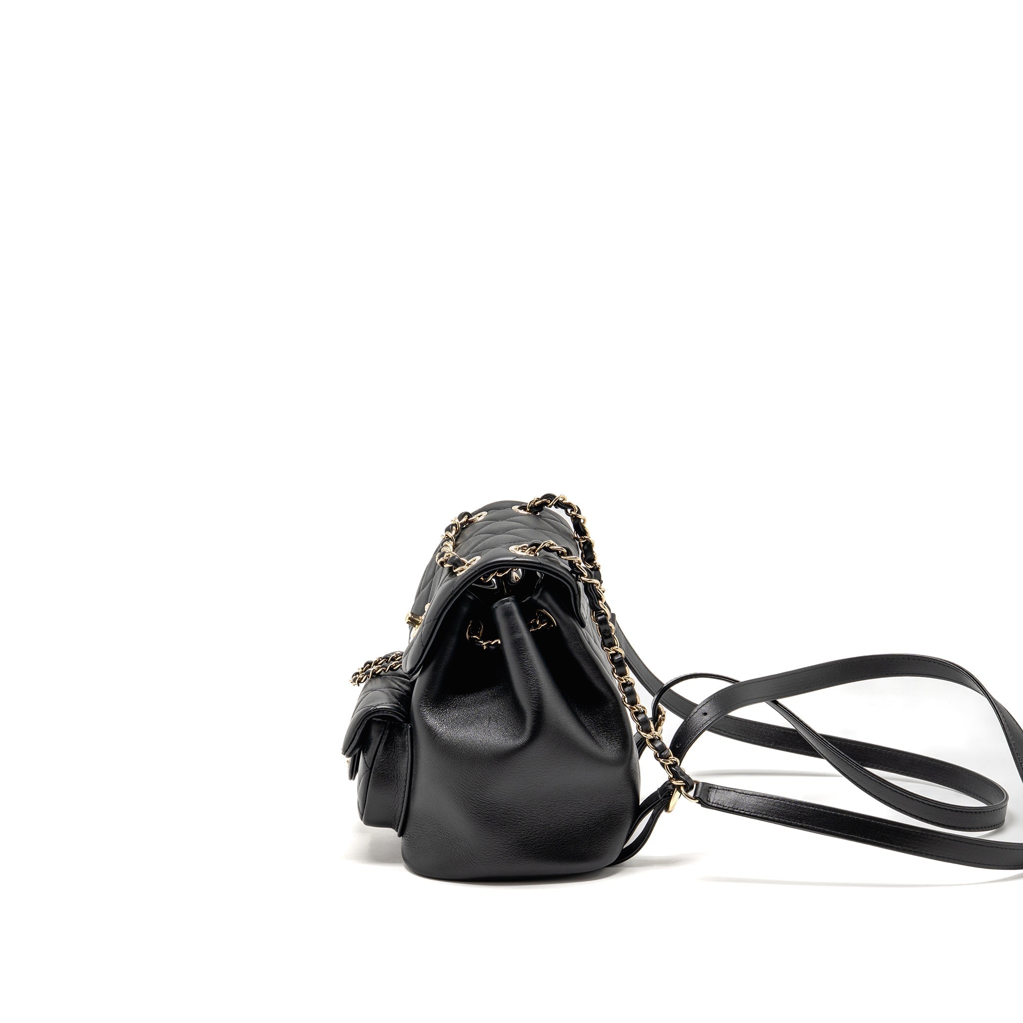 MINI DUMA BACKPACK CALFSKIN BLACK LGHW (MICROCHIP)