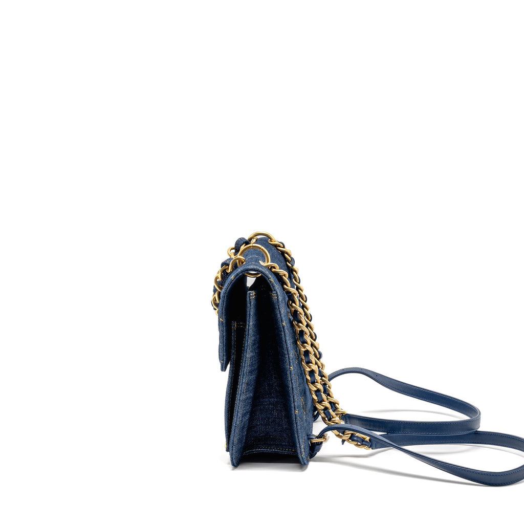 23S FLAP BACKPACK DENIM BLUE GHW (MICROCHIP)