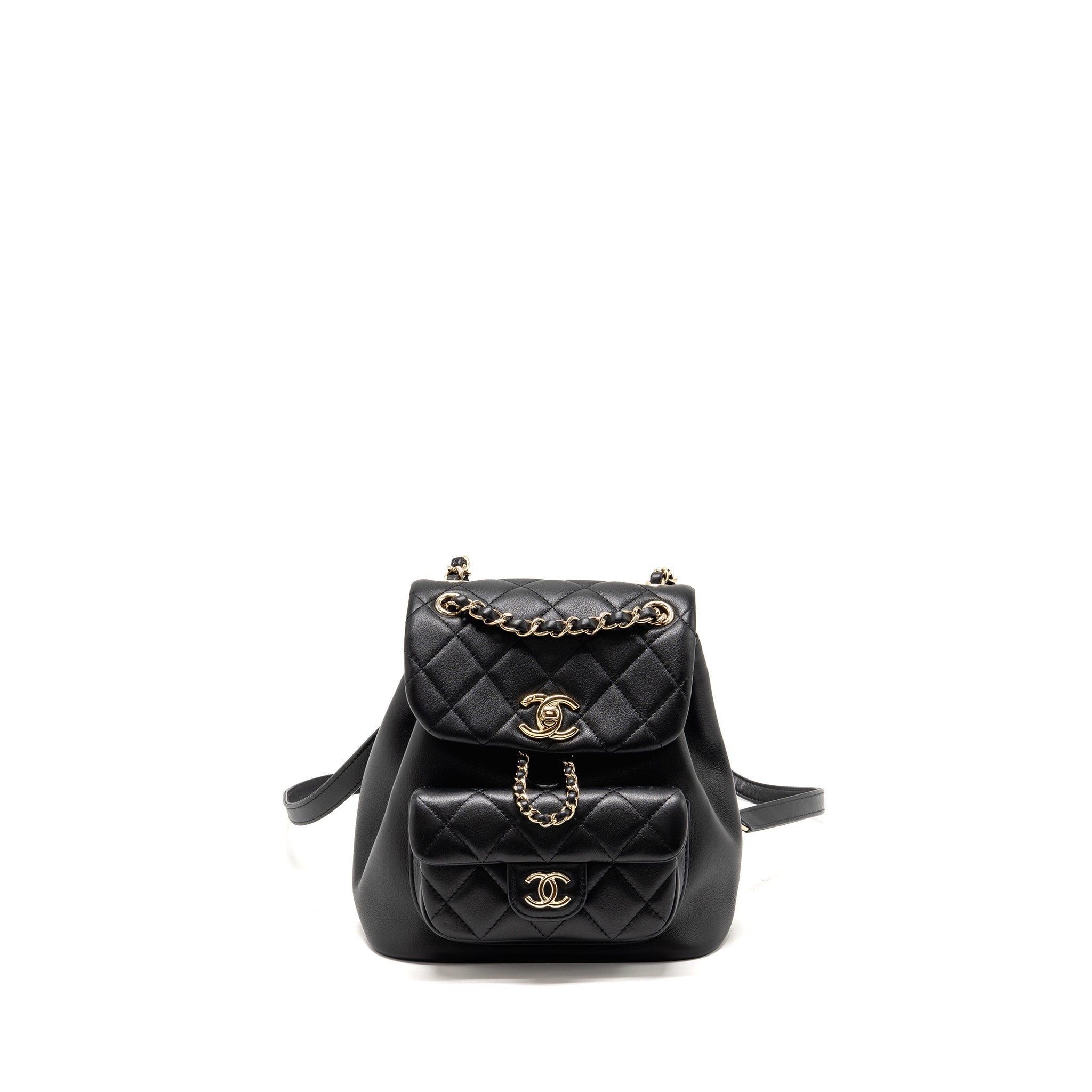 MINI DUMA BACKPACK CALFSKIN BLACK LGHW (MICROCHIP)