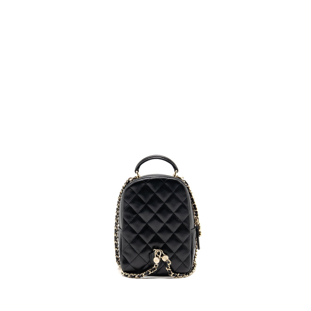 MINI BACKPACK / CROSSBODY BAG CAVIAR BLACK LGHW (MICROCHIP)