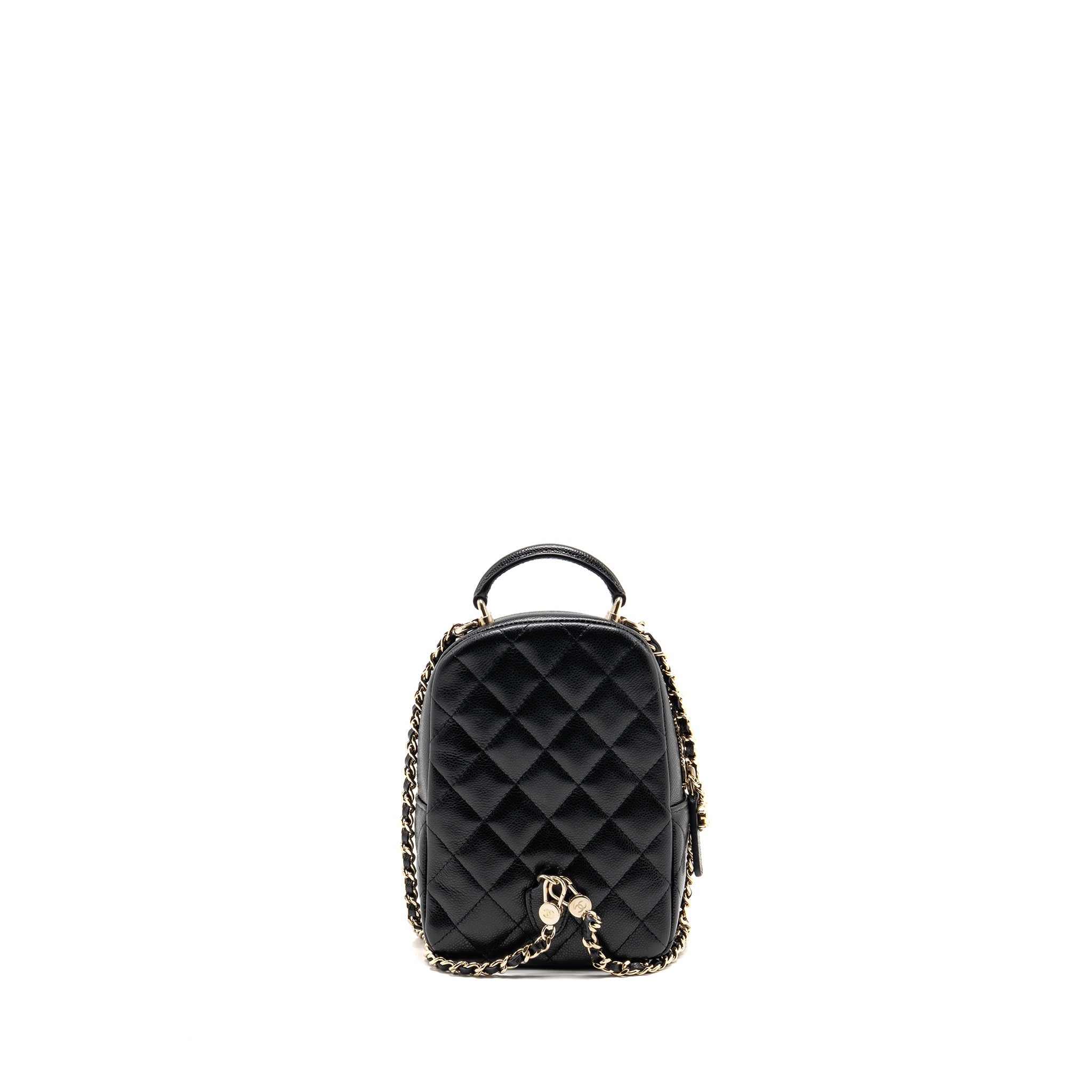 MINI BACKPACK / CROSSBODY BAG CAVIAR BLACK LGHW (MICROCHIP)