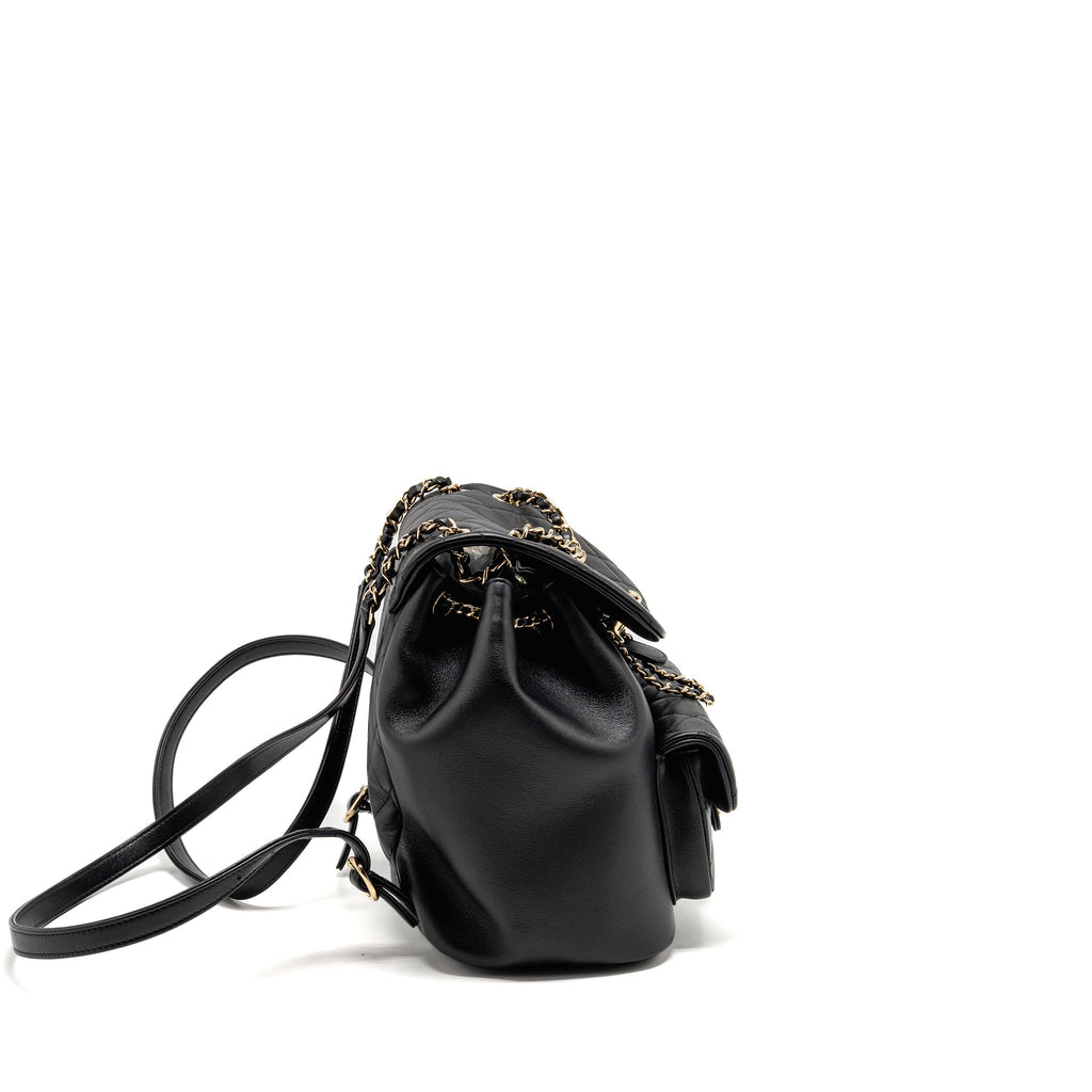 LARGE DUMA BACKPACK CALFSKIN BLACK LGHW (MICROCHIP)
