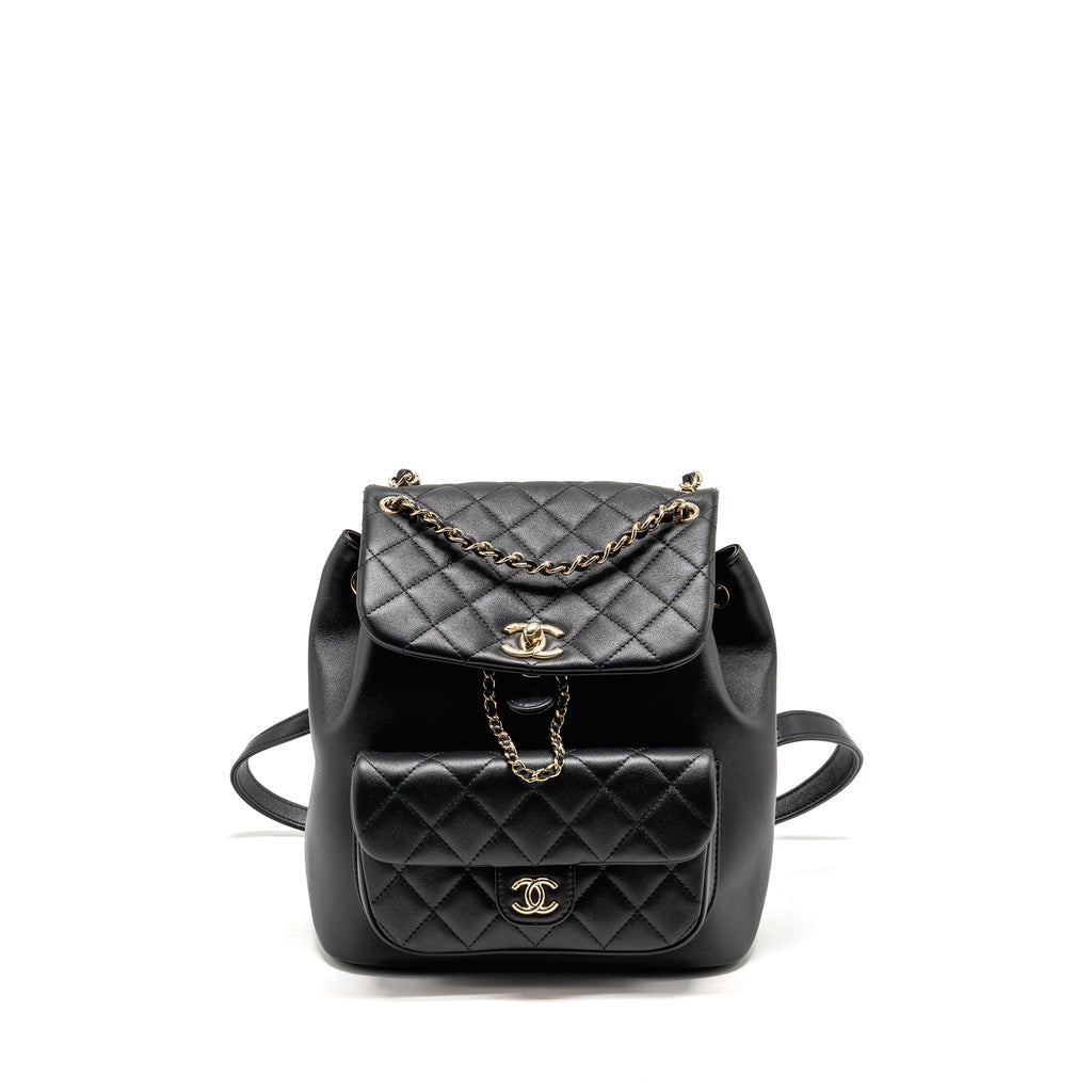LARGE DUMA BACKPACK CALFSKIN BLACK LGHW (MICROCHIP)