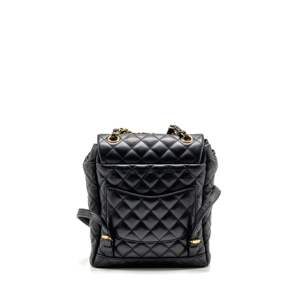 SMALL URBAN SPIRIT QUILTED BACKPACK CALFSKIN BLACK GHW