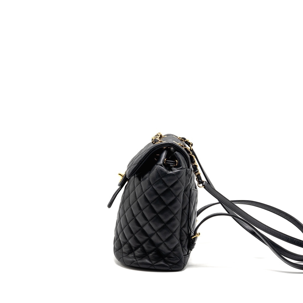SMALL URBAN SPIRIT QUILTED BACKPACK CALFSKIN BLACK GHW