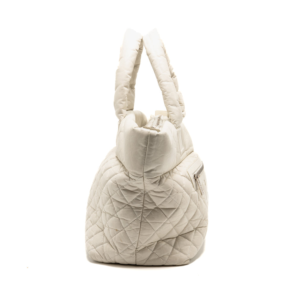 COCOON TRAVEL TOTE BAG CALFSKIN WHITE SHW