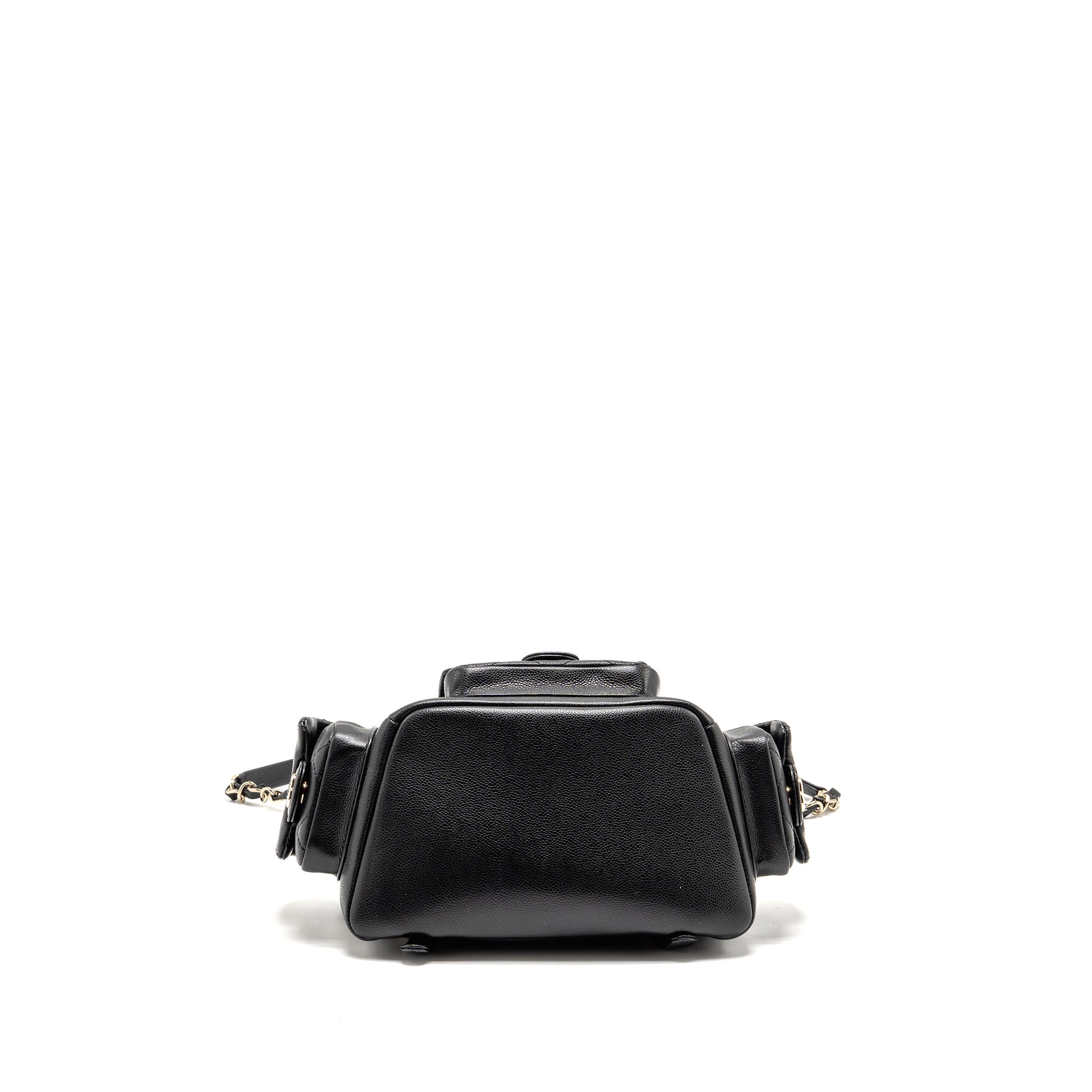 TRIPLE POCKET BACKPACK CAVIAR BLACK LGHW (MICROCHIP)
