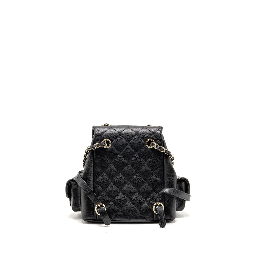 TRIPLE POCKET BACKPACK CAVIAR BLACK LGHW (MICROCHIP)