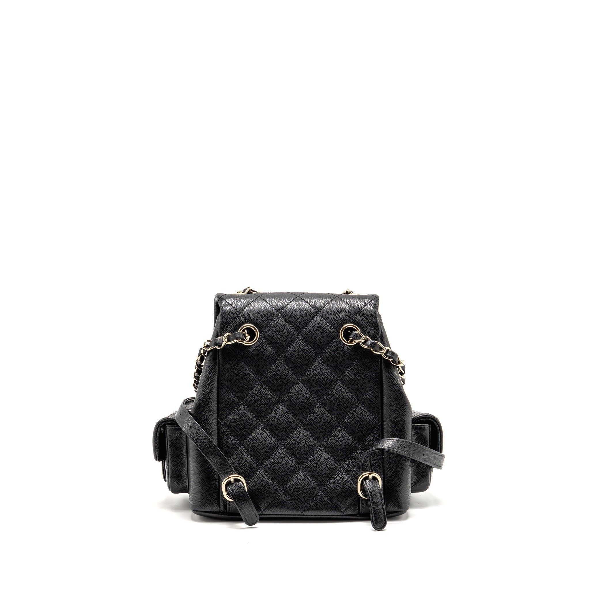 TRIPLE POCKET BACKPACK CAVIAR BLACK LGHW (MICROCHIP)
