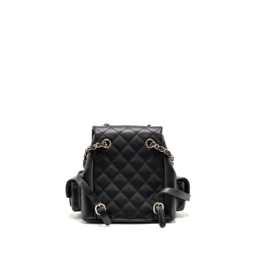 TRIPLE POCKET BACKPACK CAVIAR BLACK LGHW (MICROCHIP)