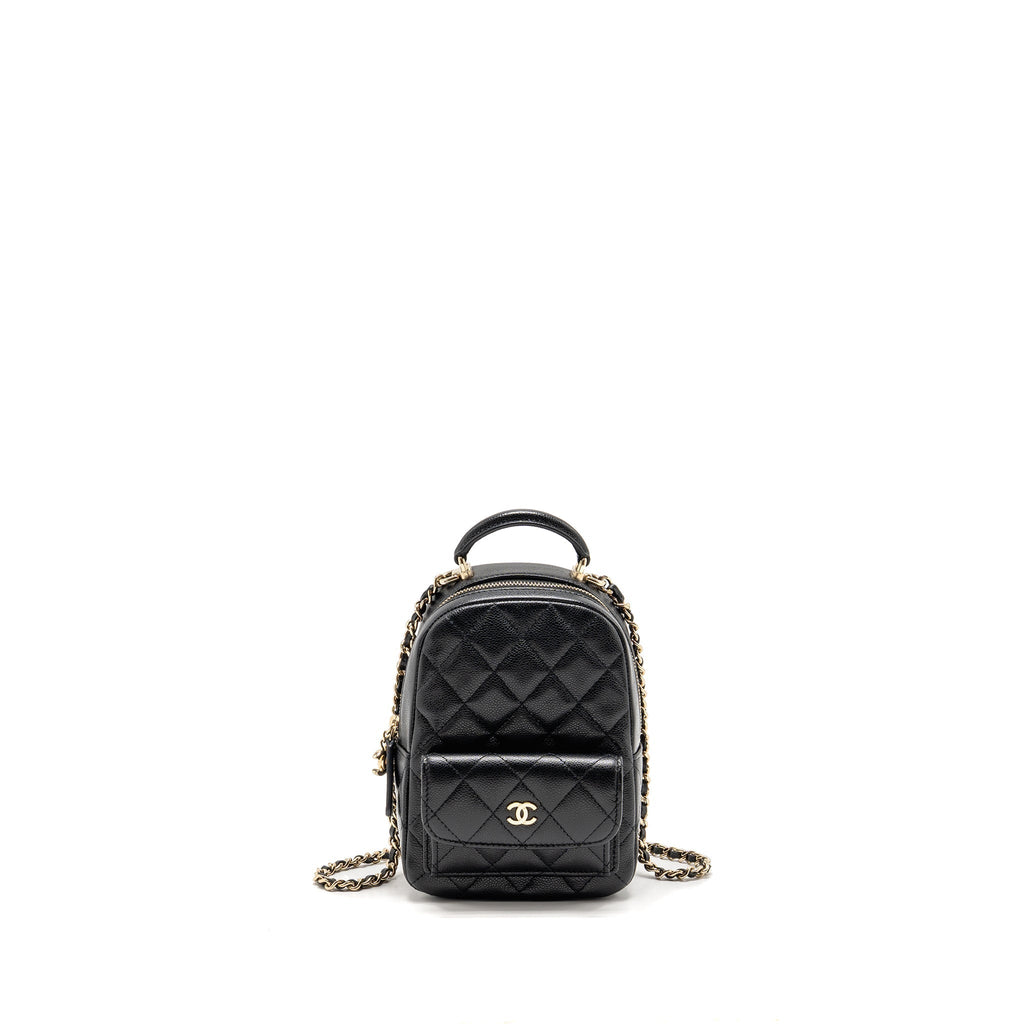 MINI BACKPACK / CROSSBODY BAG CAVIAR BLACK LGHW (MICROCHIP)