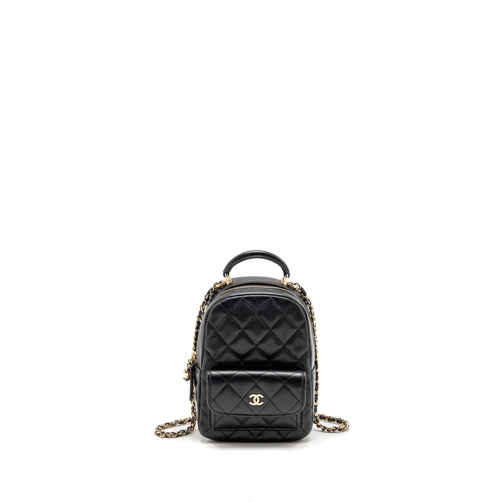 MINI BACKPACK / CROSSBODY BAG CAVIAR BLACK LGHW (MICROCHIP)
