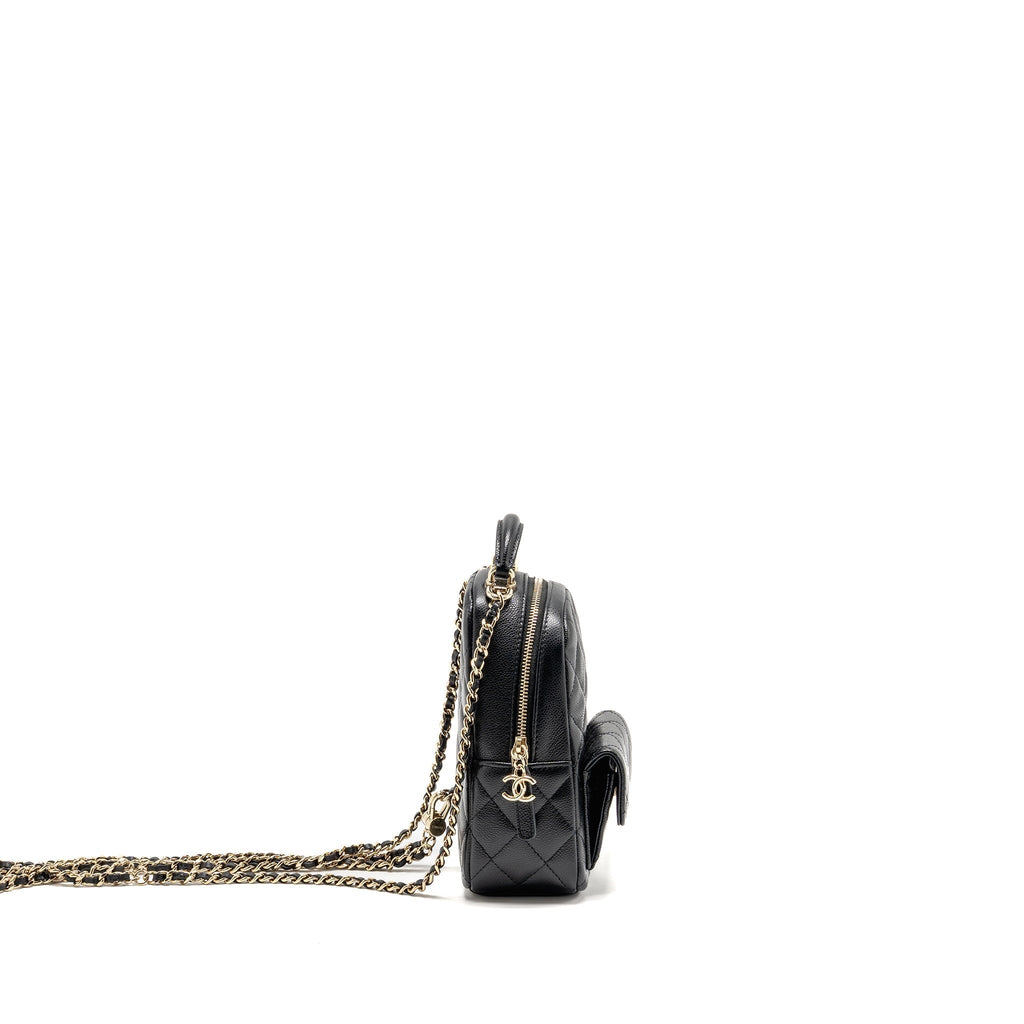 MINI BACKPACK / CROSSBODY BAG CAVIAR BLACK LGHW (MICROCHIP)