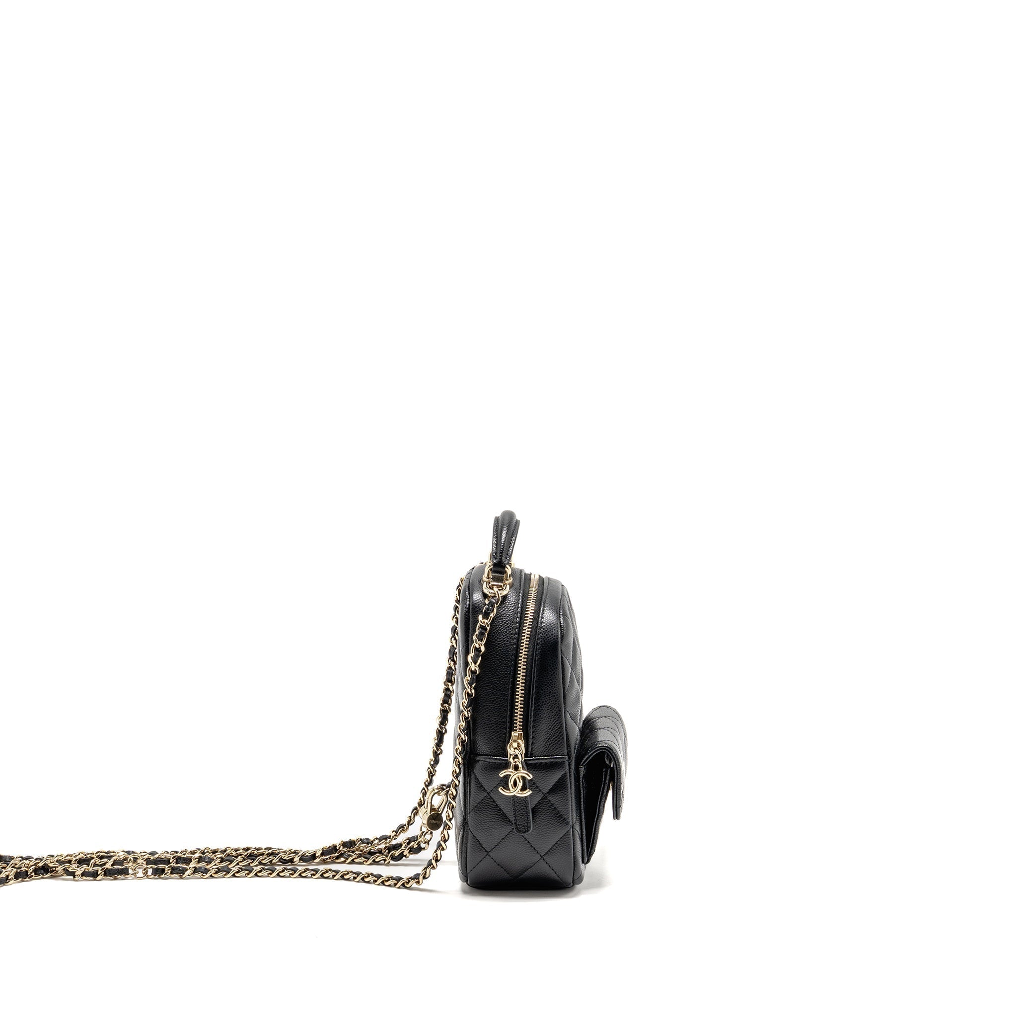 MINI BACKPACK / CROSSBODY BAG CAVIAR BLACK LGHW (MICROCHIP)