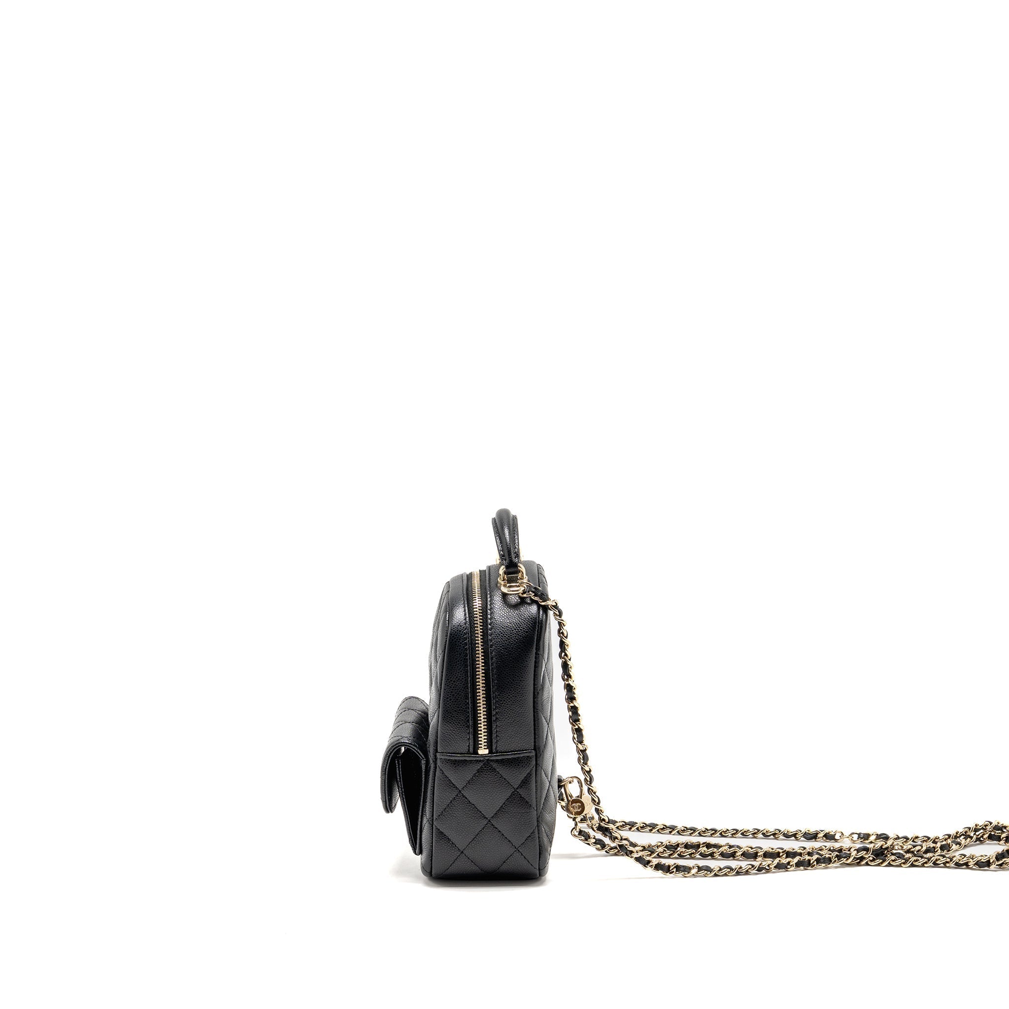 MINI BACKPACK / CROSSBODY BAG CAVIAR BLACK LGHW (MICROCHIP)
