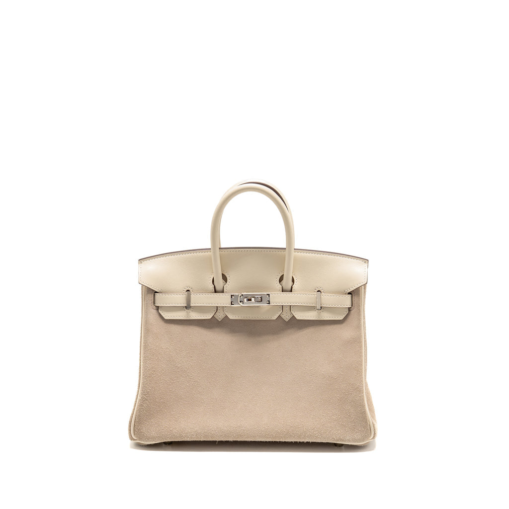 HERMES BIRKIN 25 GRIZZY/SWIFT NATA/GLYCINE SHW