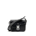 MEDIUM SADDLE FLAP MESSENGER BAG GRAINED CALFSKIN BLACK GHW