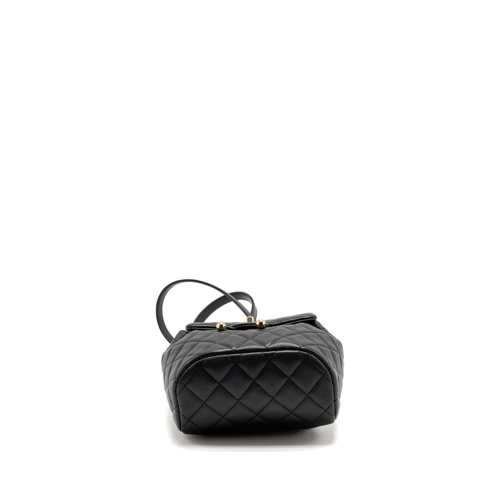 QUILTED MINI BACKPACK CAVIAR BLACK LGHW (MICROCHIP)