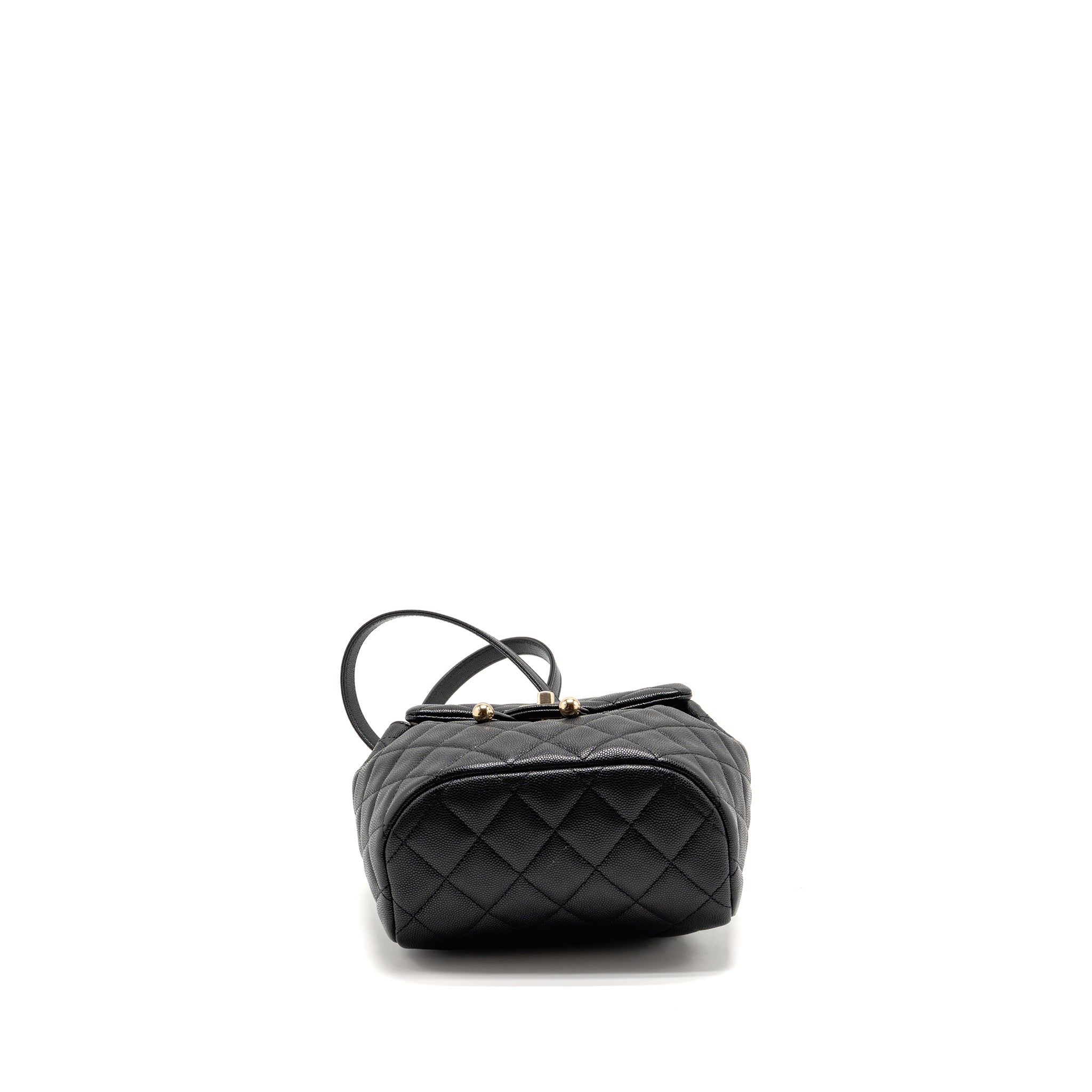 QUILTED MINI BACKPACK CAVIAR BLACK LGHW (MICROCHIP)