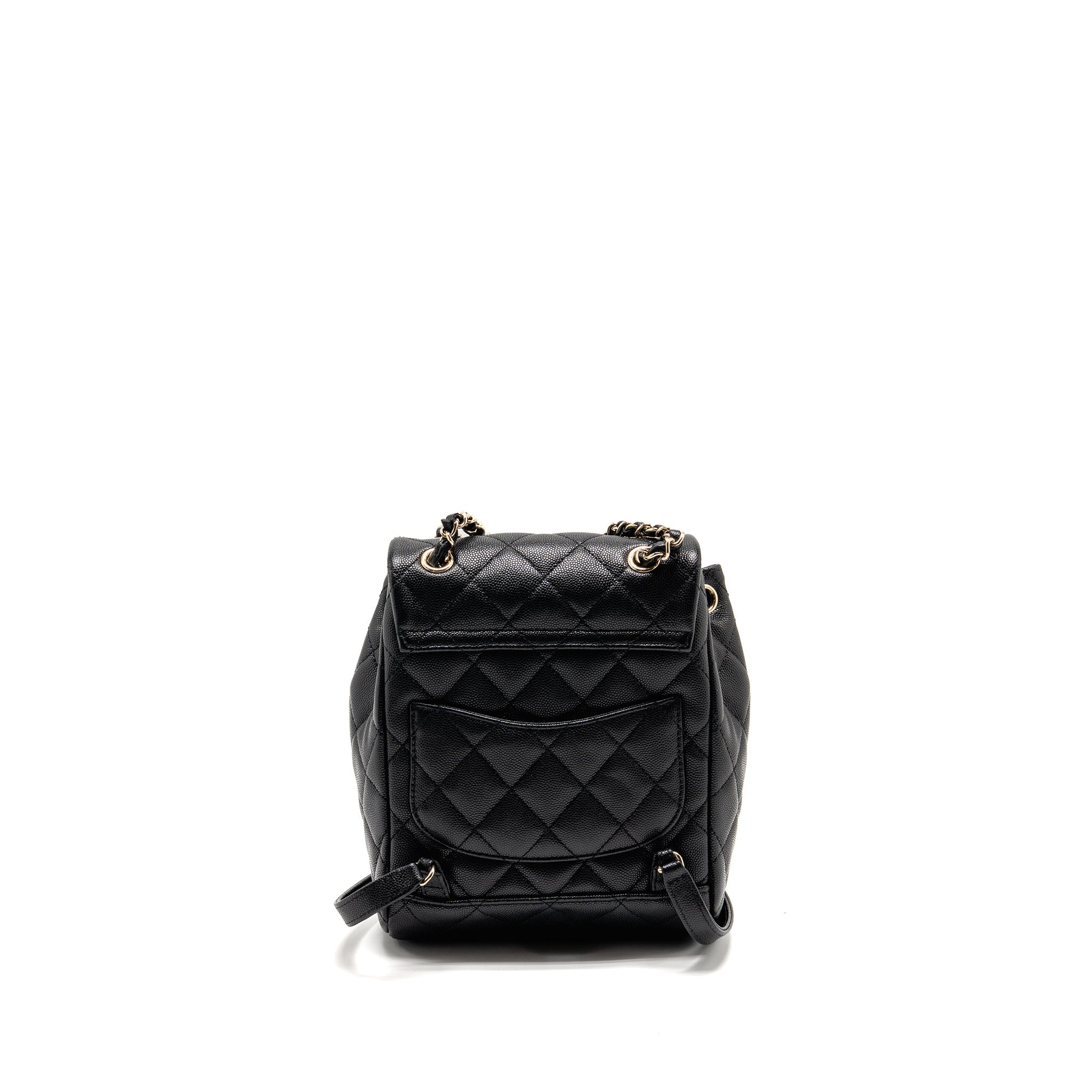 QUILTED MINI BACKPACK CAVIAR BLACK LGHW (MICROCHIP)