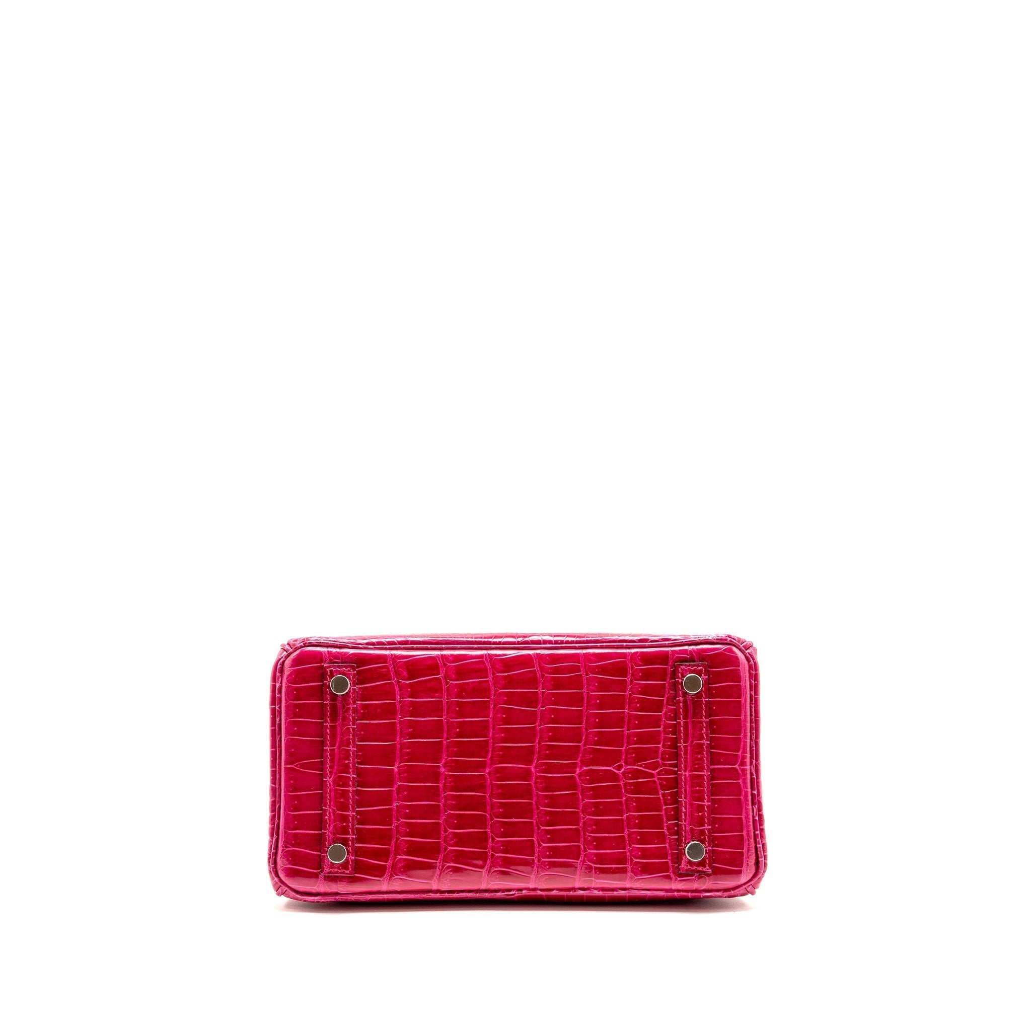 HERMES BIRKIN 25 SHINY CROCODILE POROUS ROSE MEXICO SHW
