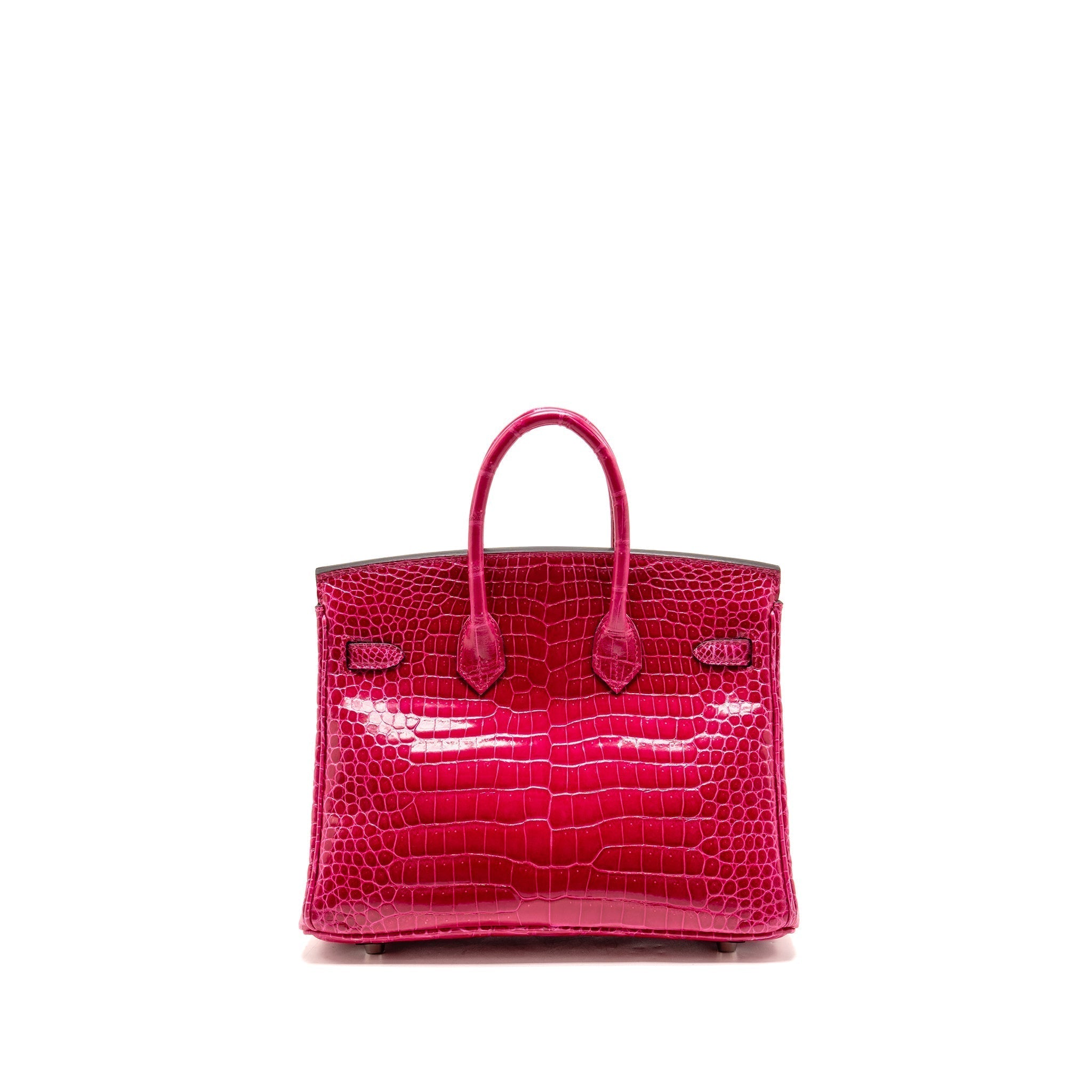 HERMES BIRKIN 25 SHINY CROCODILE POROUS ROSE MEXICO SHW