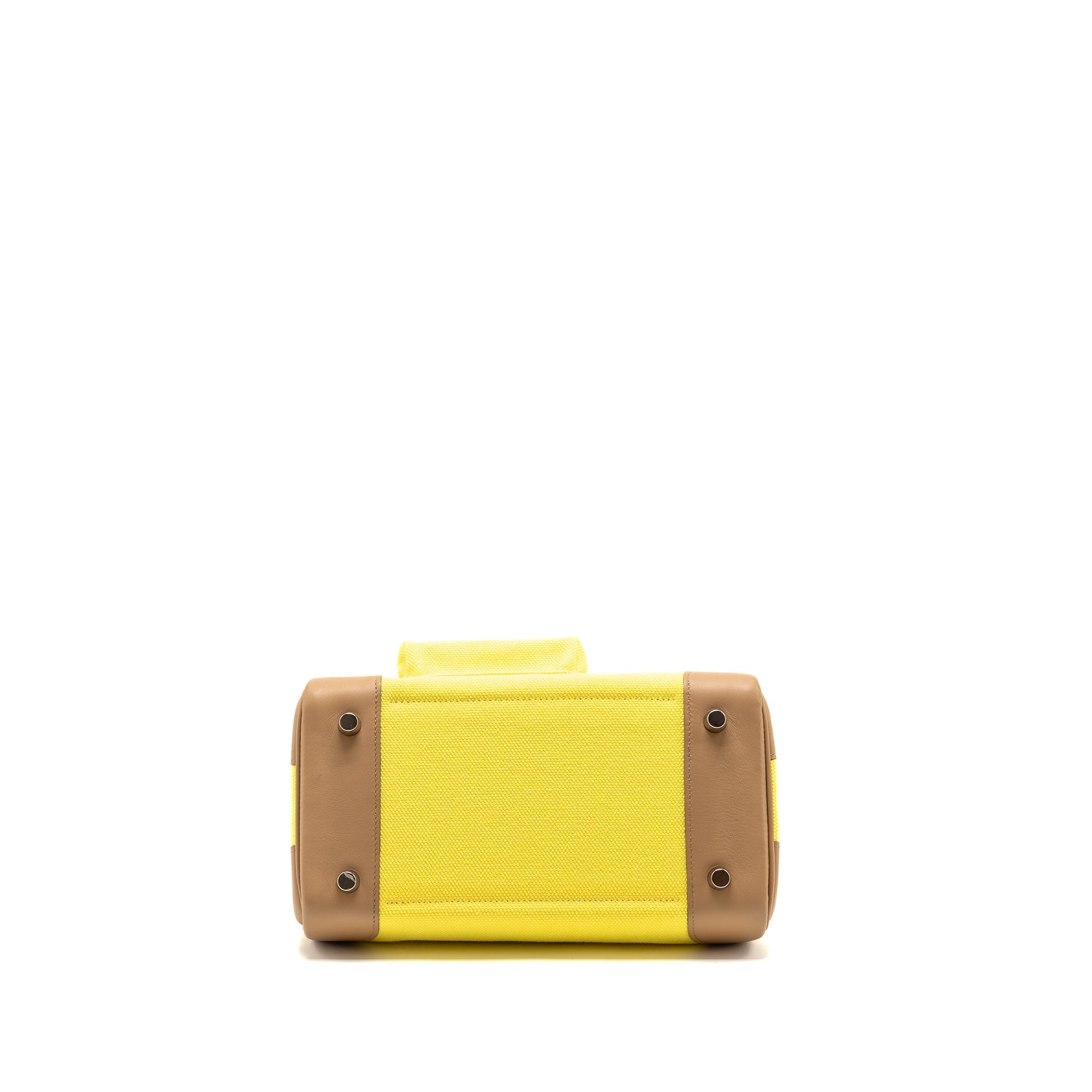 HERMES BIRKIN 25 CARGO TOILE GOELAND / SWIFT JAUNE CITRON / CHAI SHW