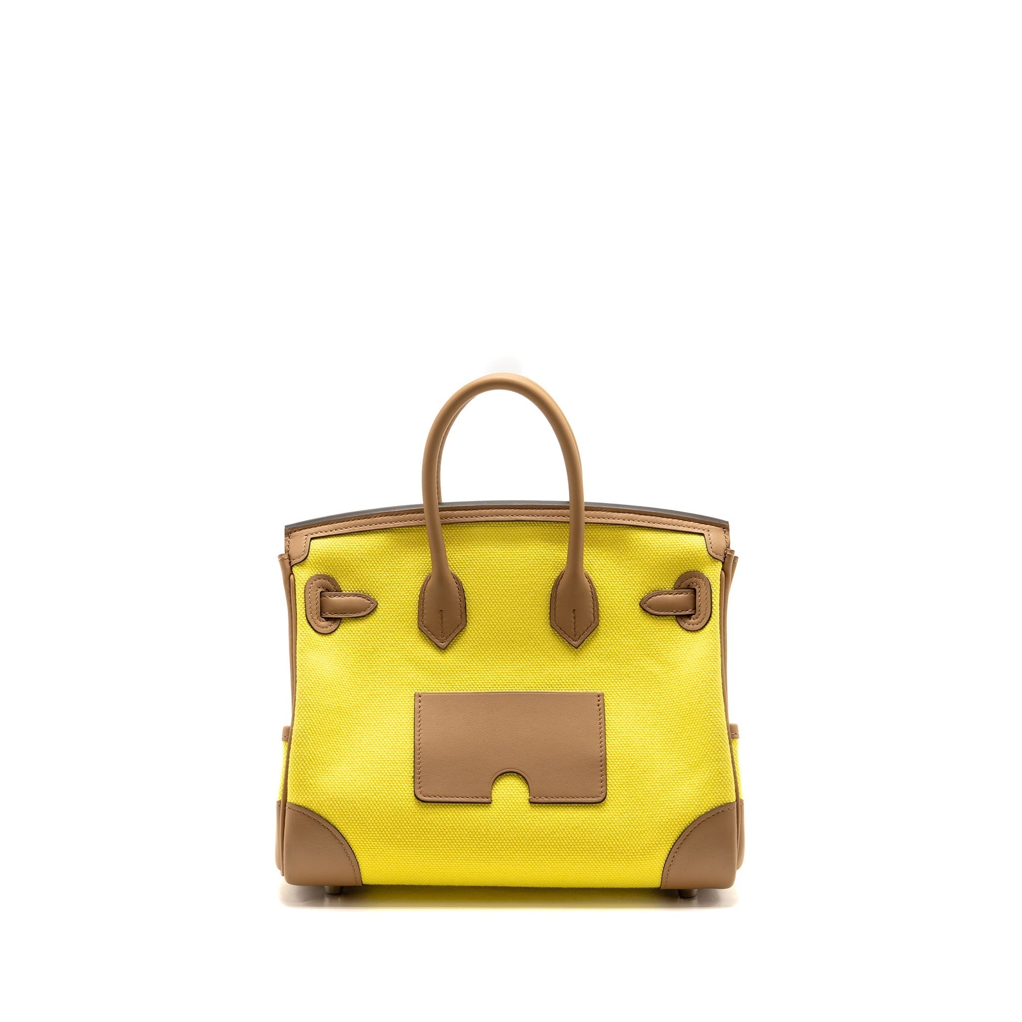 HERMES BIRKIN 25 CARGO TOILE GOELAND / SWIFT JAUNE CITRON / CHAI SHW