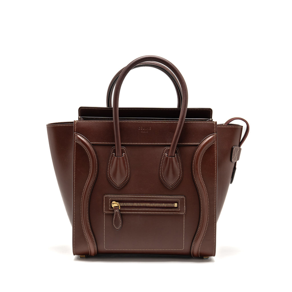 MICRO LUGGAGE BAG CALFSKIN BURGUNDY GHW
