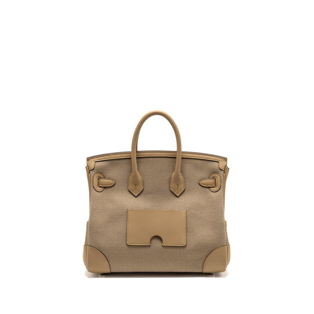 HERMES BIRKIN 25 CARGO TOILE GOELAND/SWIFT BEIGE MARFA/POUSSIERE SHW