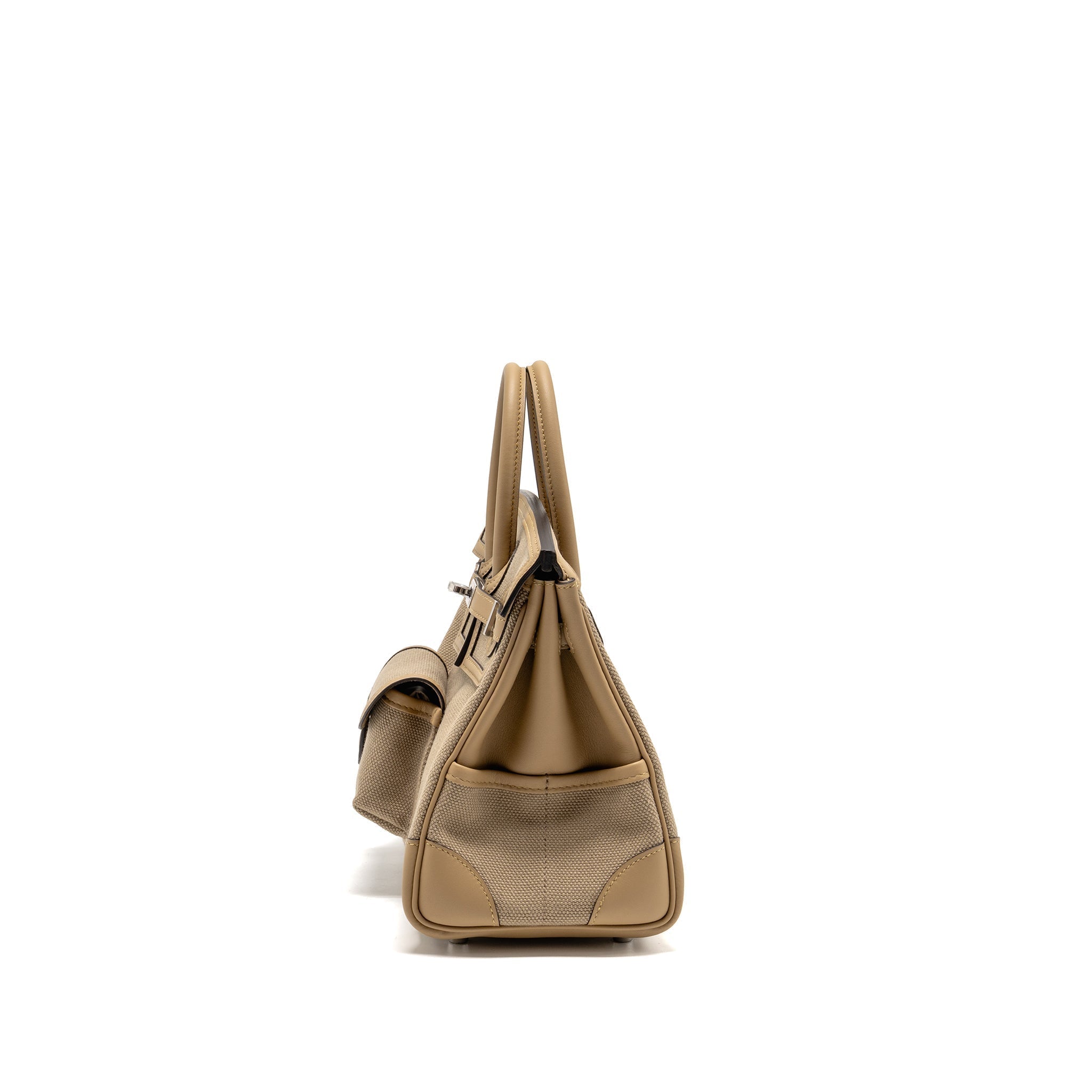 HERMES BIRKIN 25 CARGO TOILE GOELAND/SWIFT BEIGE MARFA/POUSSIERE SHW