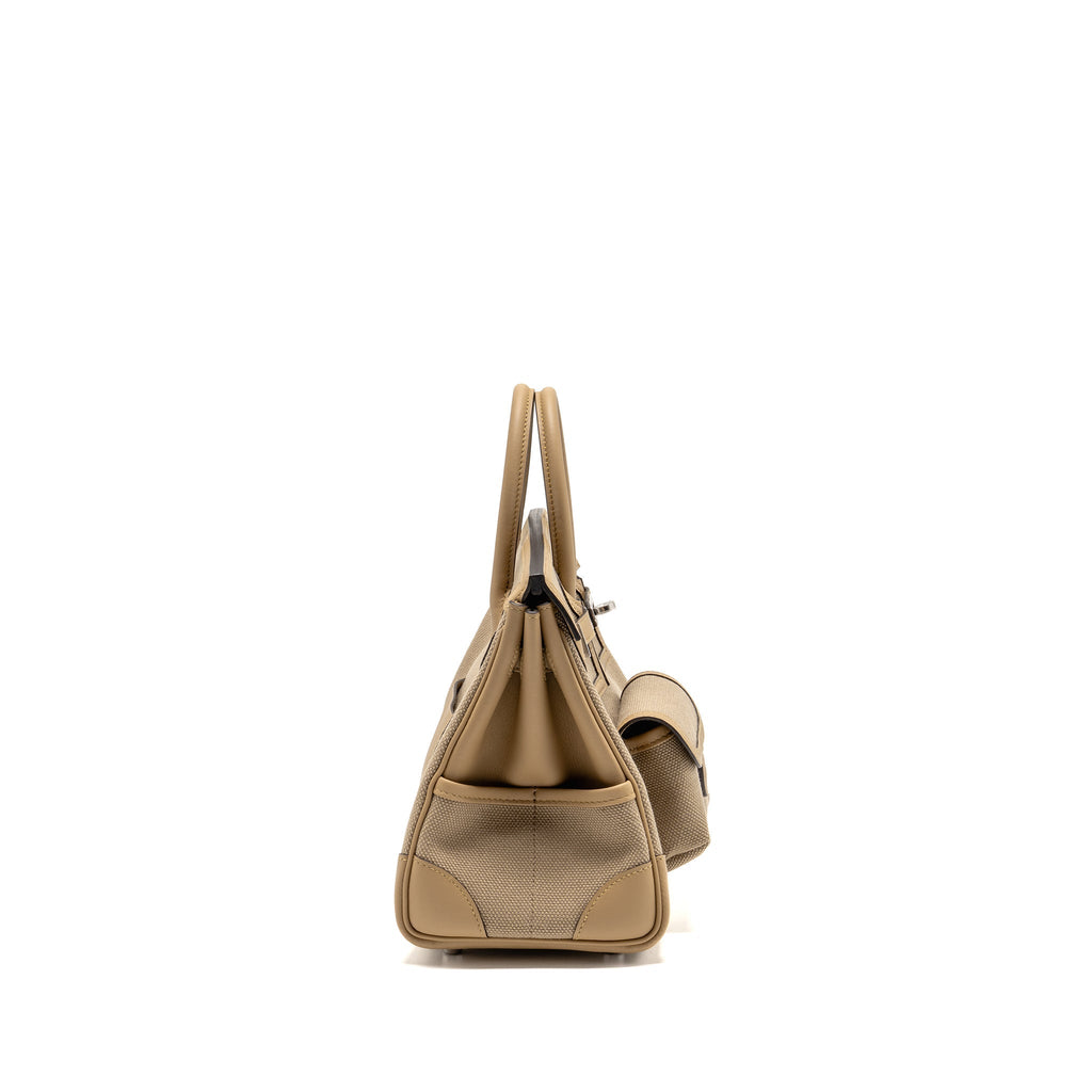 HERMES BIRKIN 25 CARGO TOILE GOELAND/SWIFT BEIGE MARFA/POUSSIERE SHW